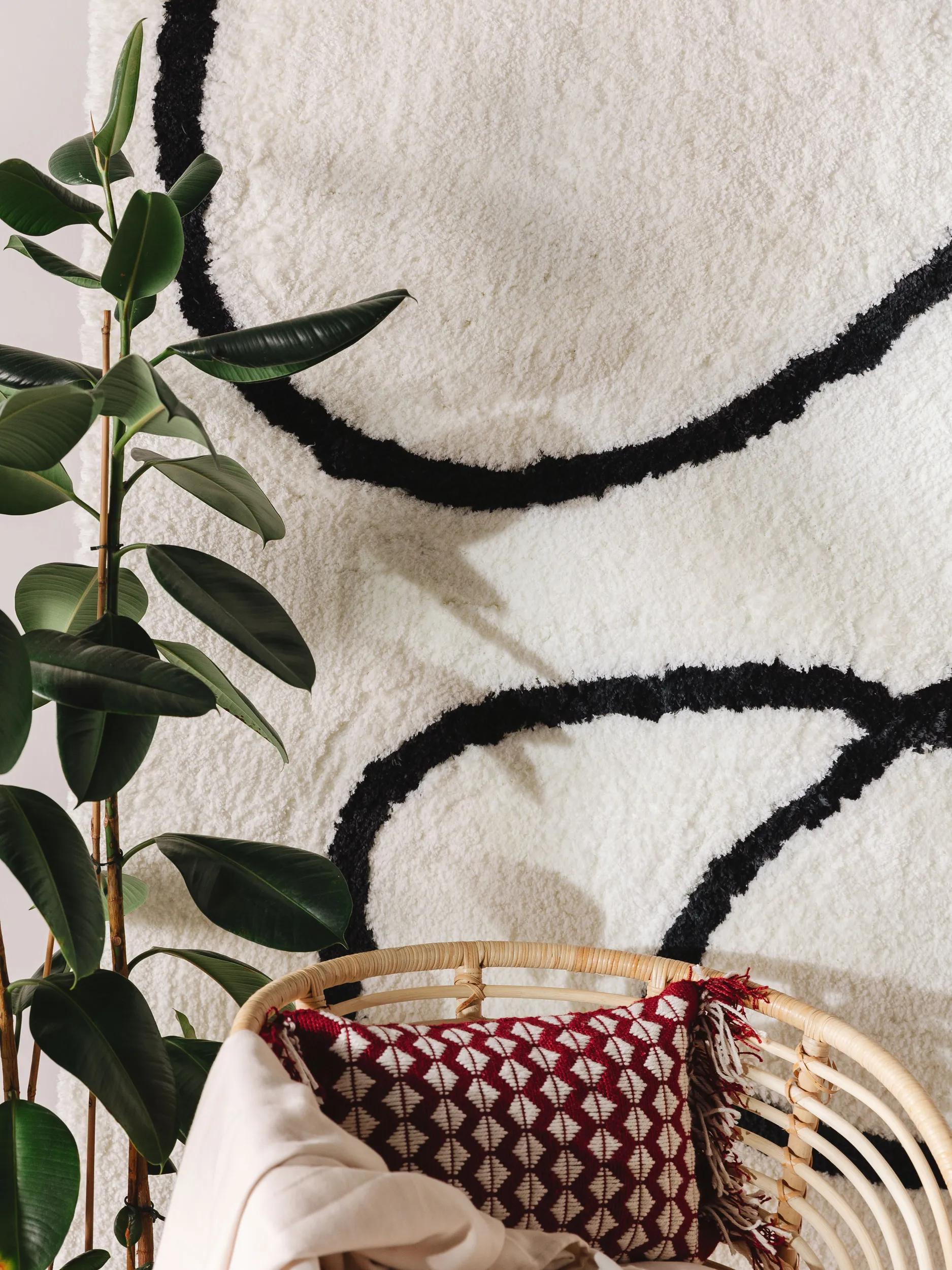 Shaggy rug Lotta Black/White