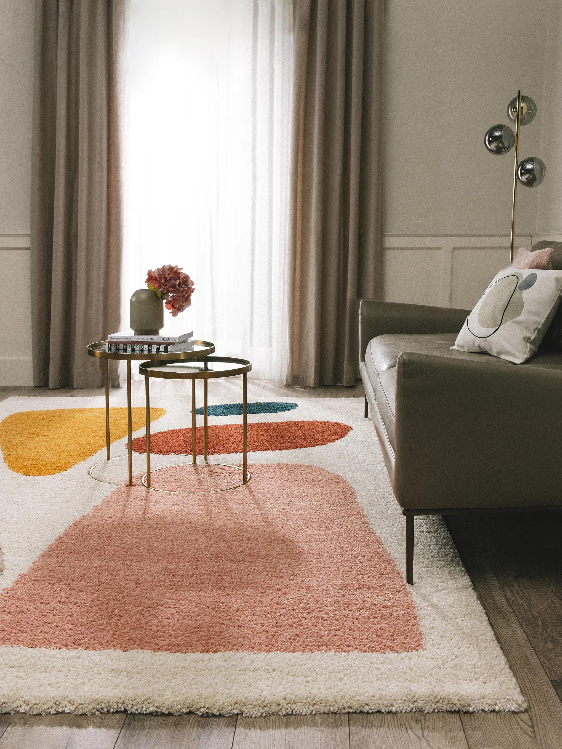 Shaggy rug Louise Cream/Rose