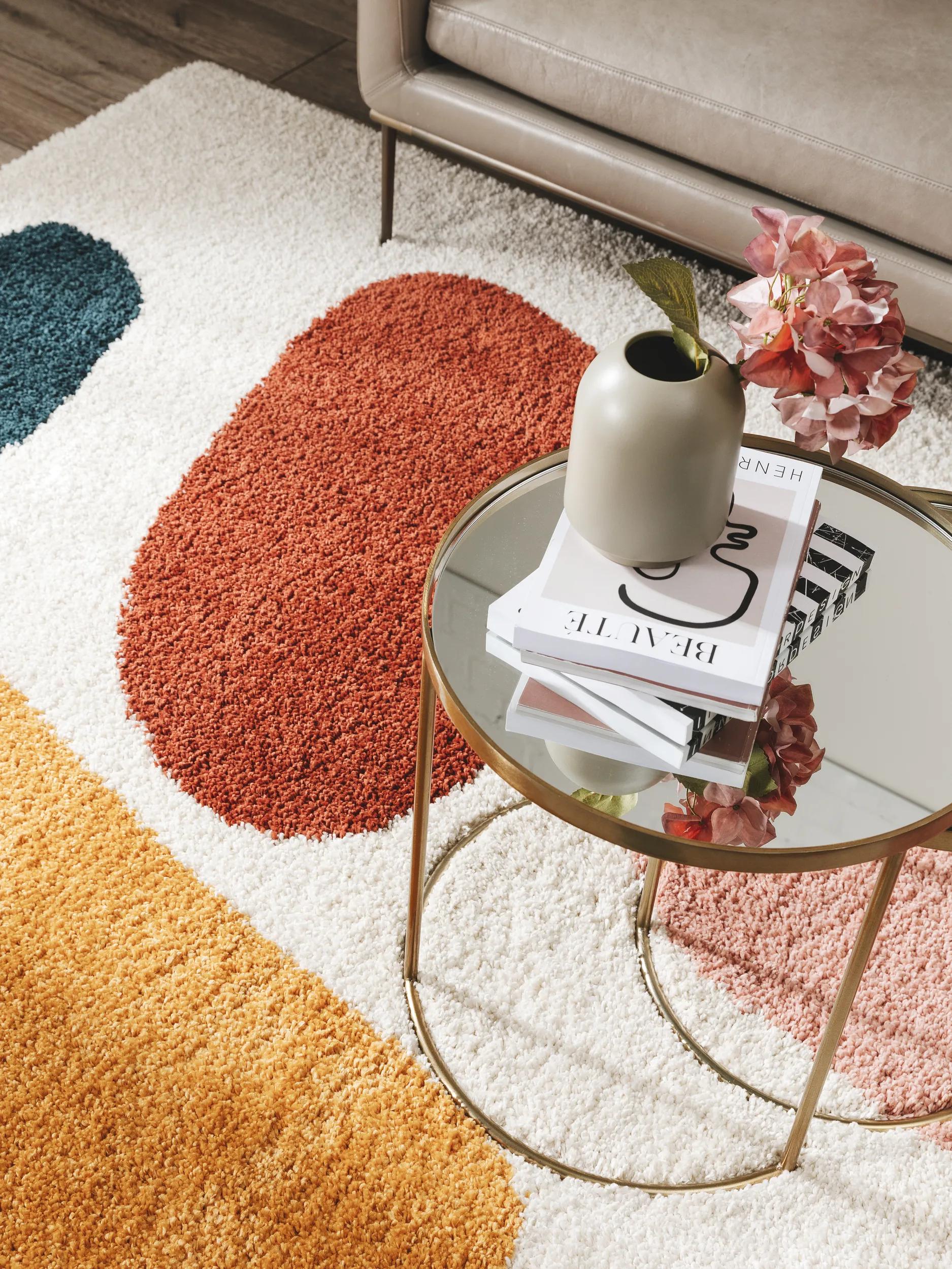 Shaggy rug Louise Cream/Rose