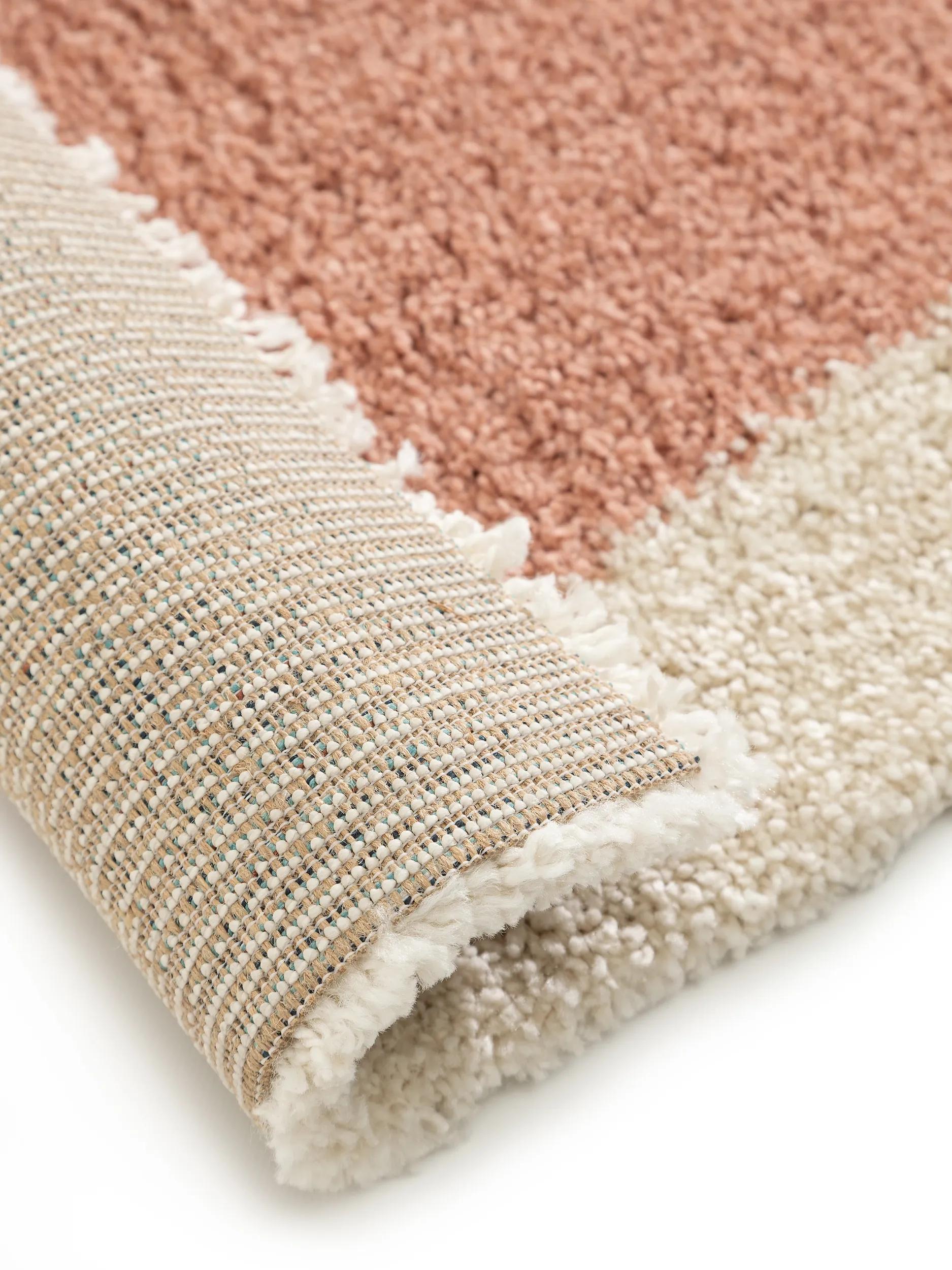 Shaggy rug Louise Cream/Rose