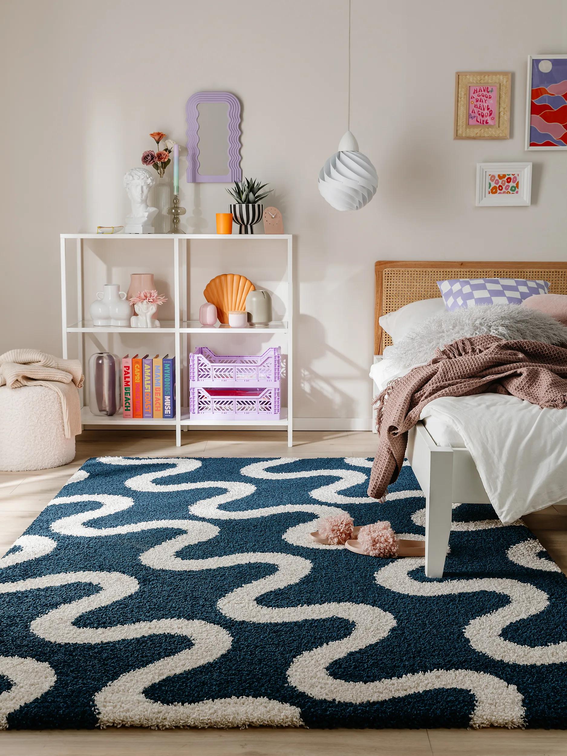 Shaggy rug Louise Blue