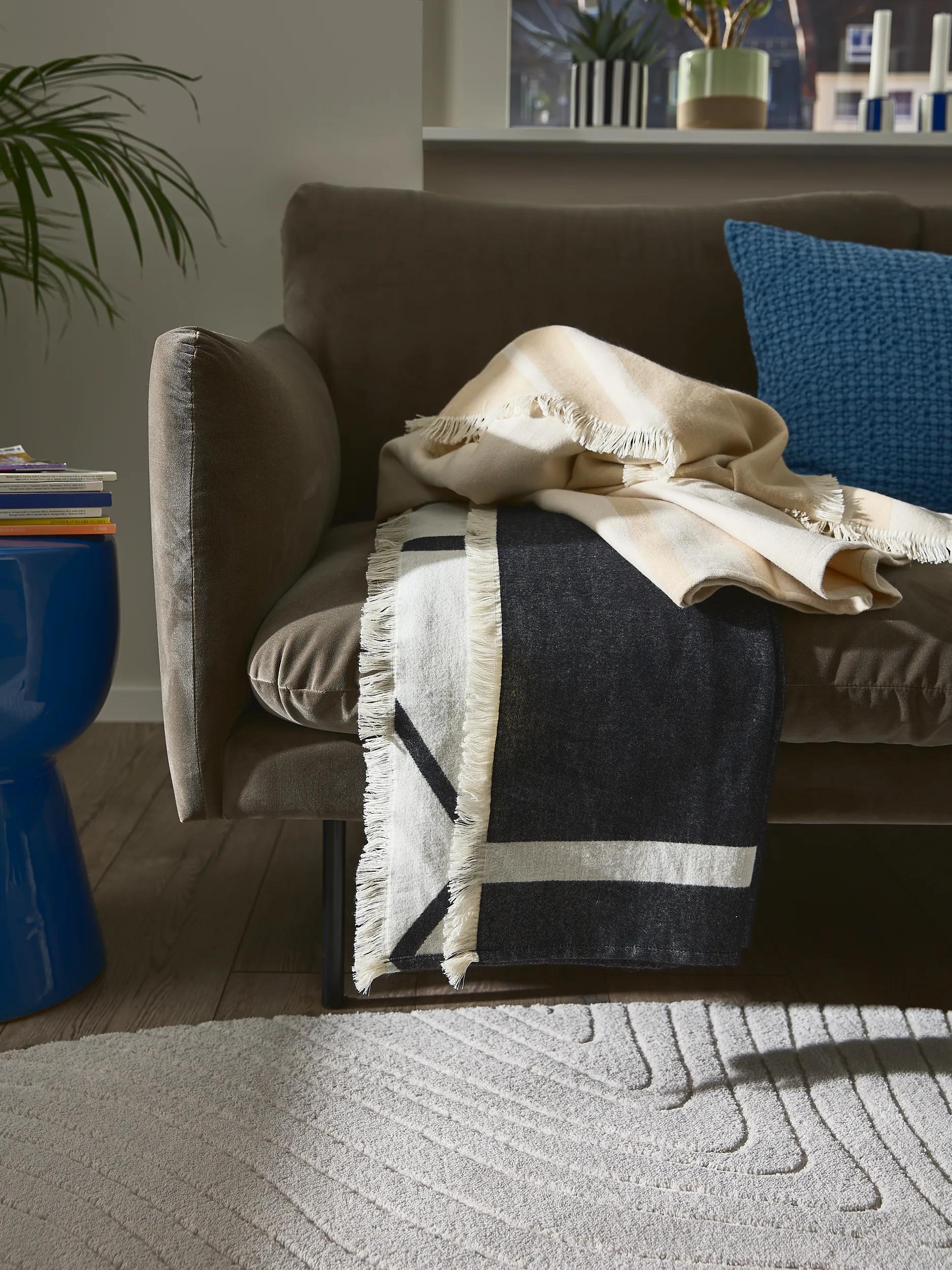 Cotton blanket Luan Black/White