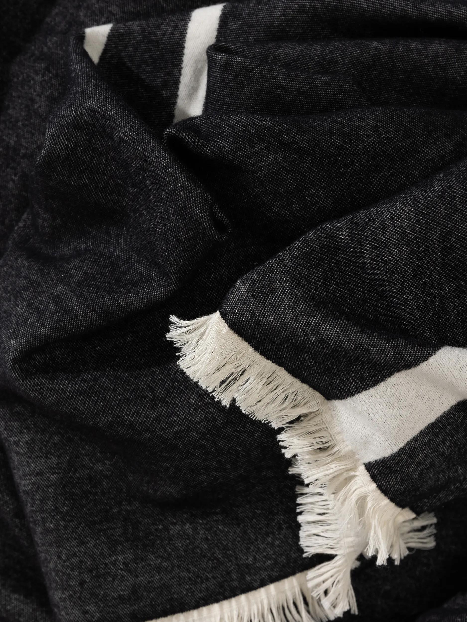 Cotton blanket Luan Black/White
