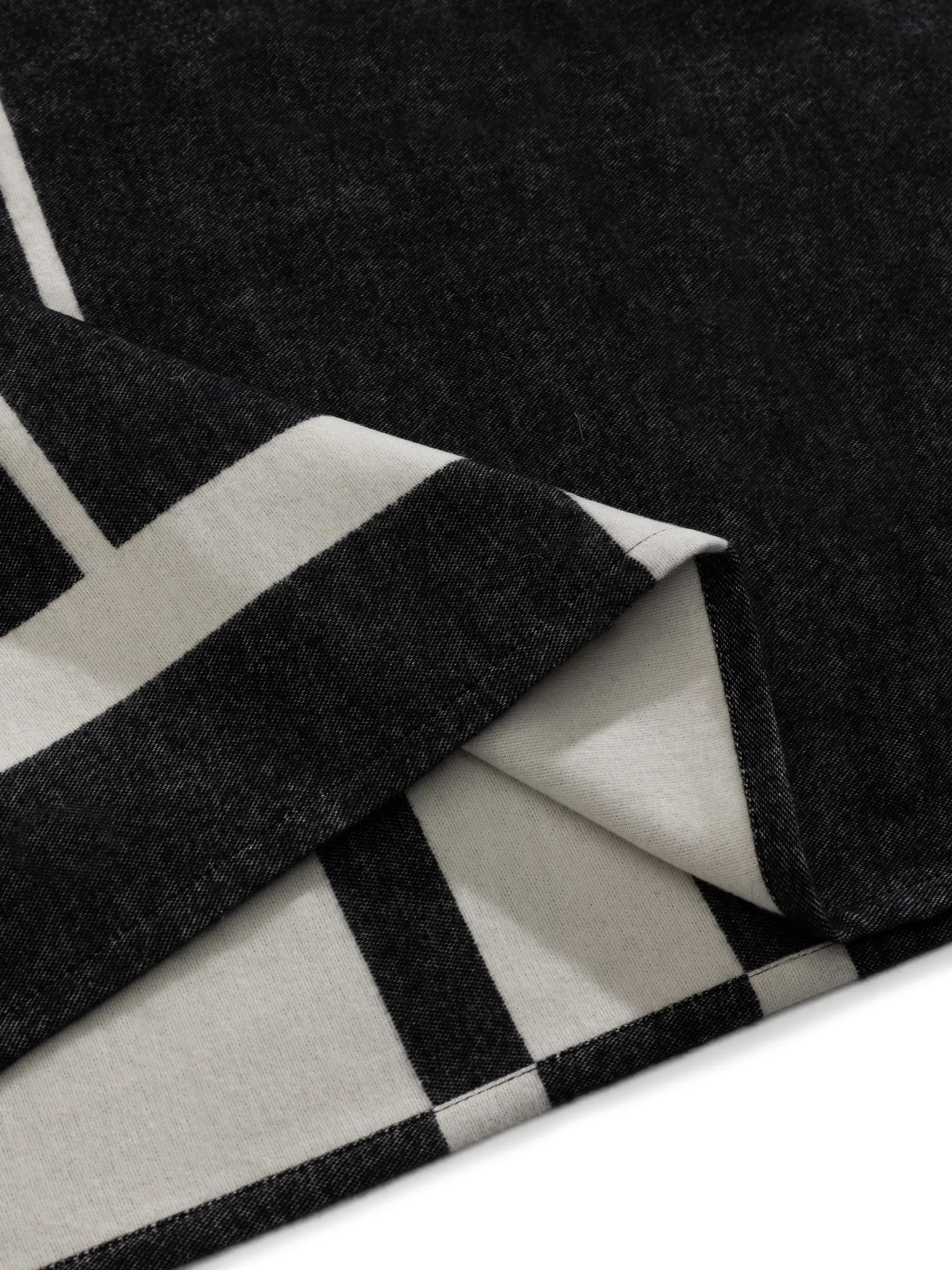 Cotton blanket Luan Black/White