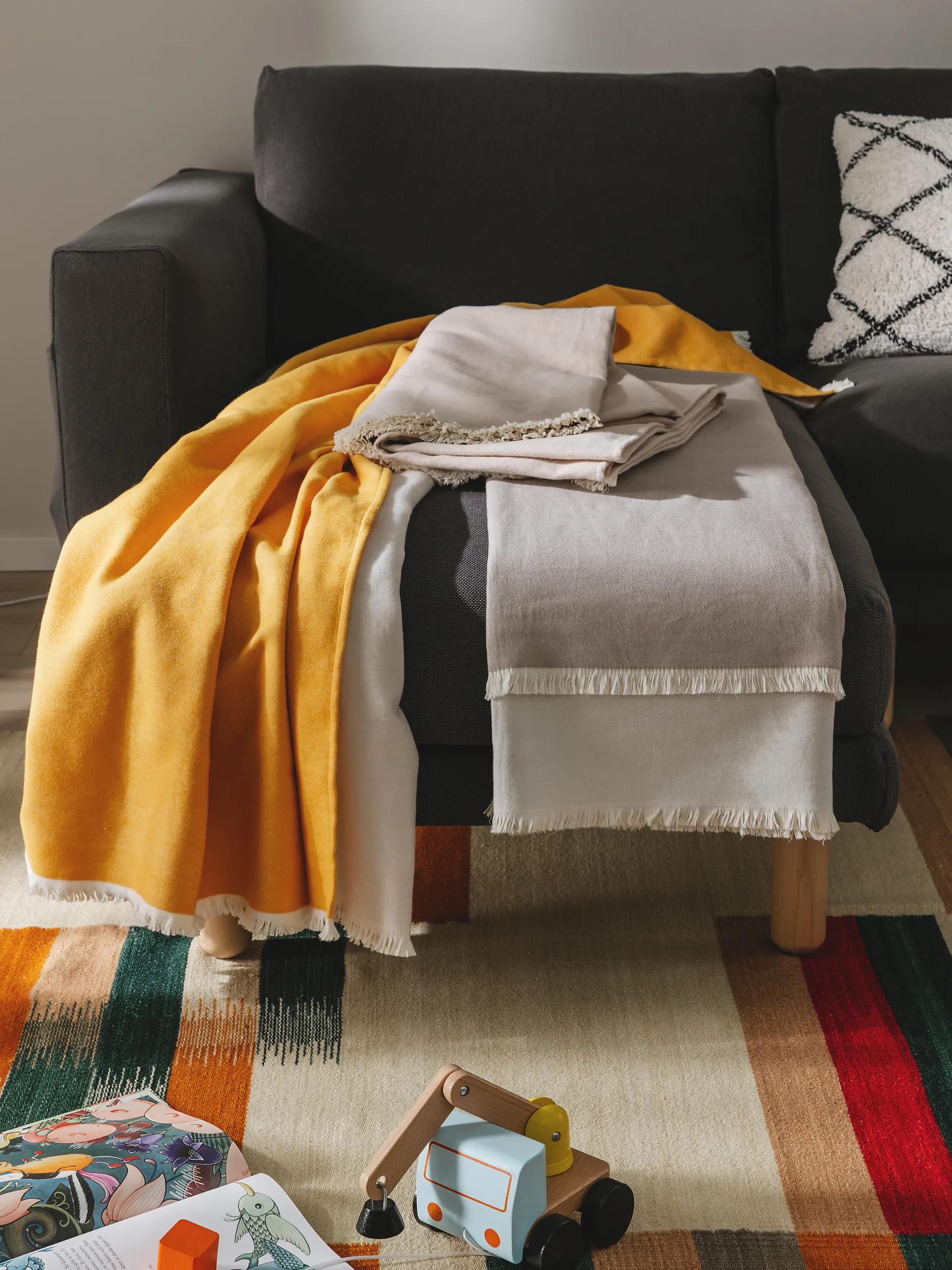 Cotton blanket Luca Yellow