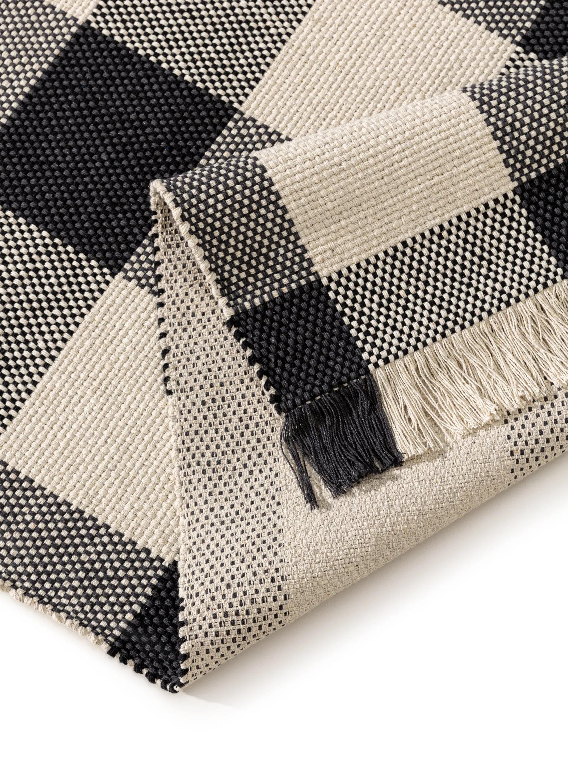 Cotton Rug Lucy Black/White