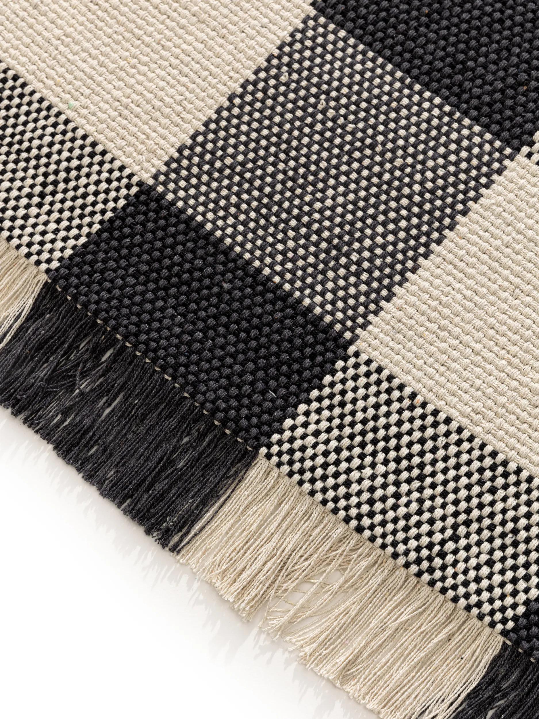 Cotton Rug Lucy Black/White