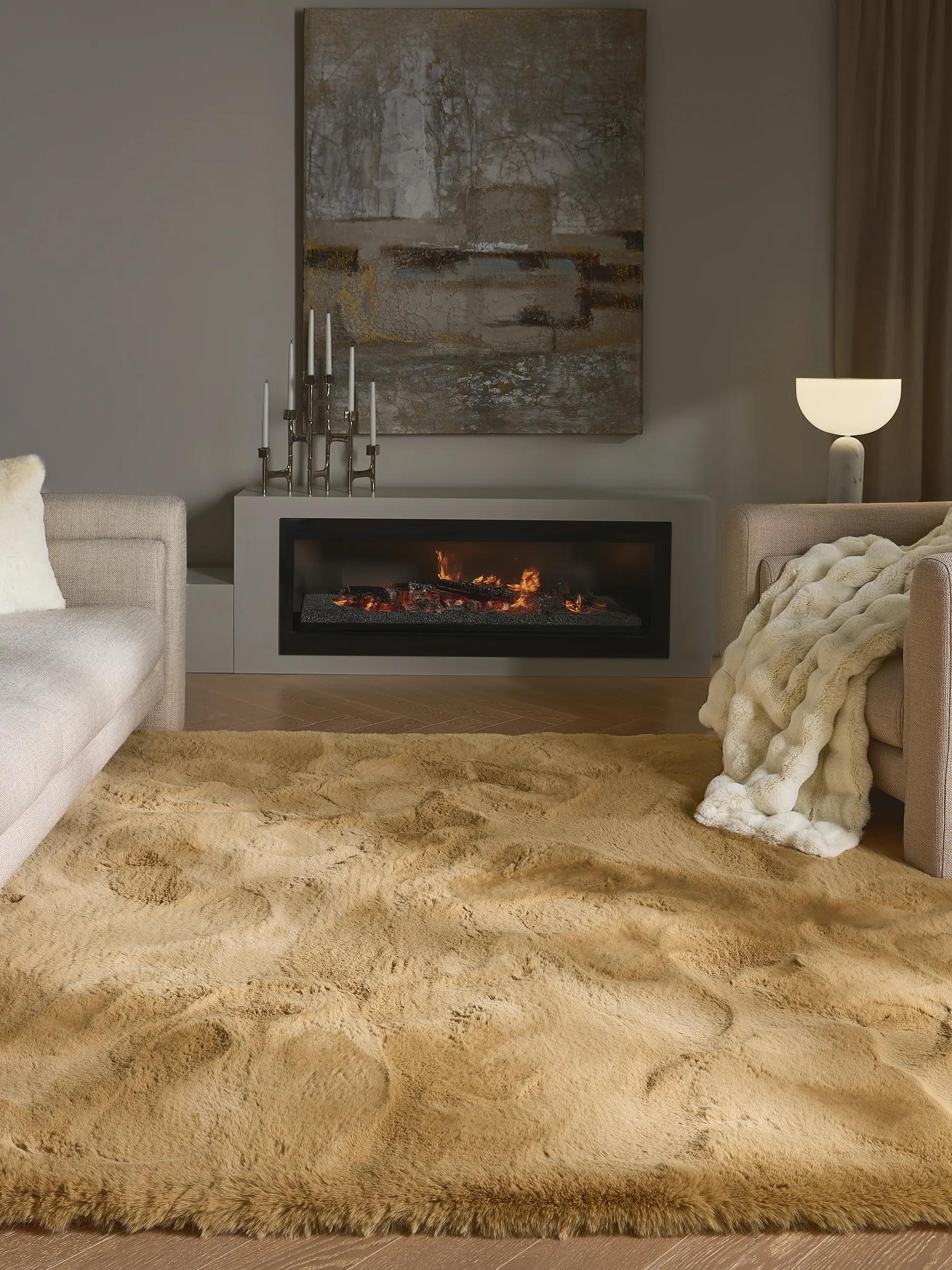 Shaggy rug Lux Light Brown