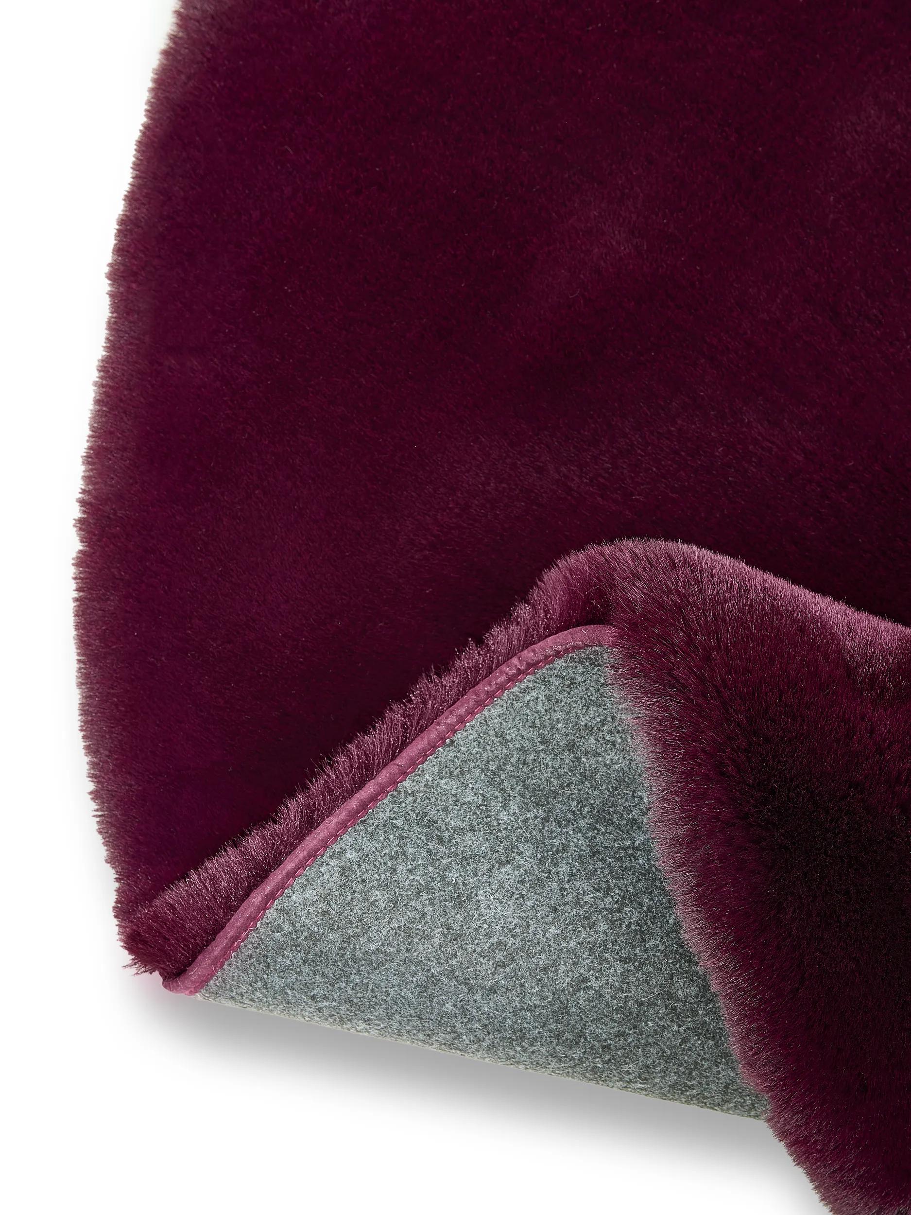Shaggy Round Rug Lux Bordeaux