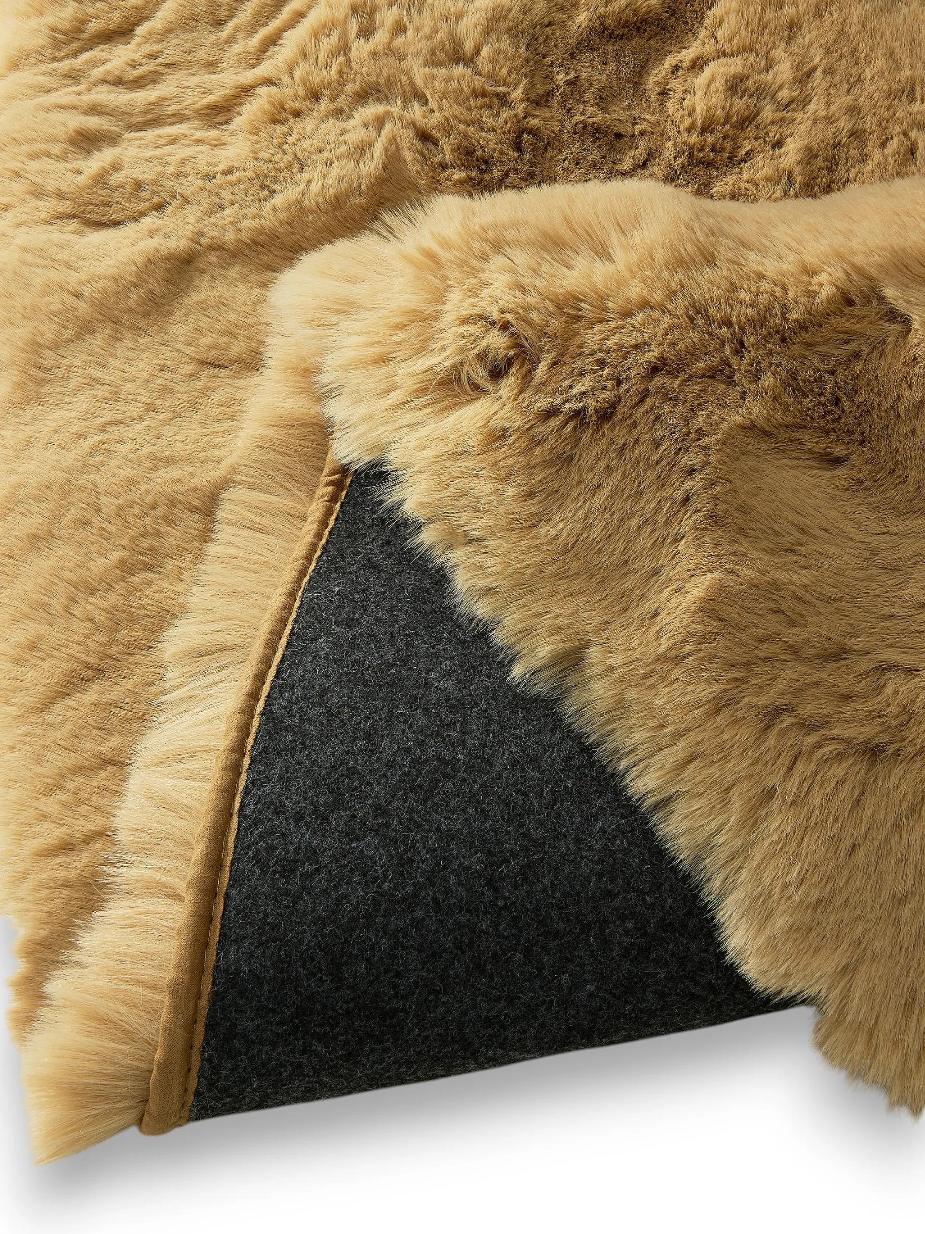 Shaggy Round Rug Lux Light Brown