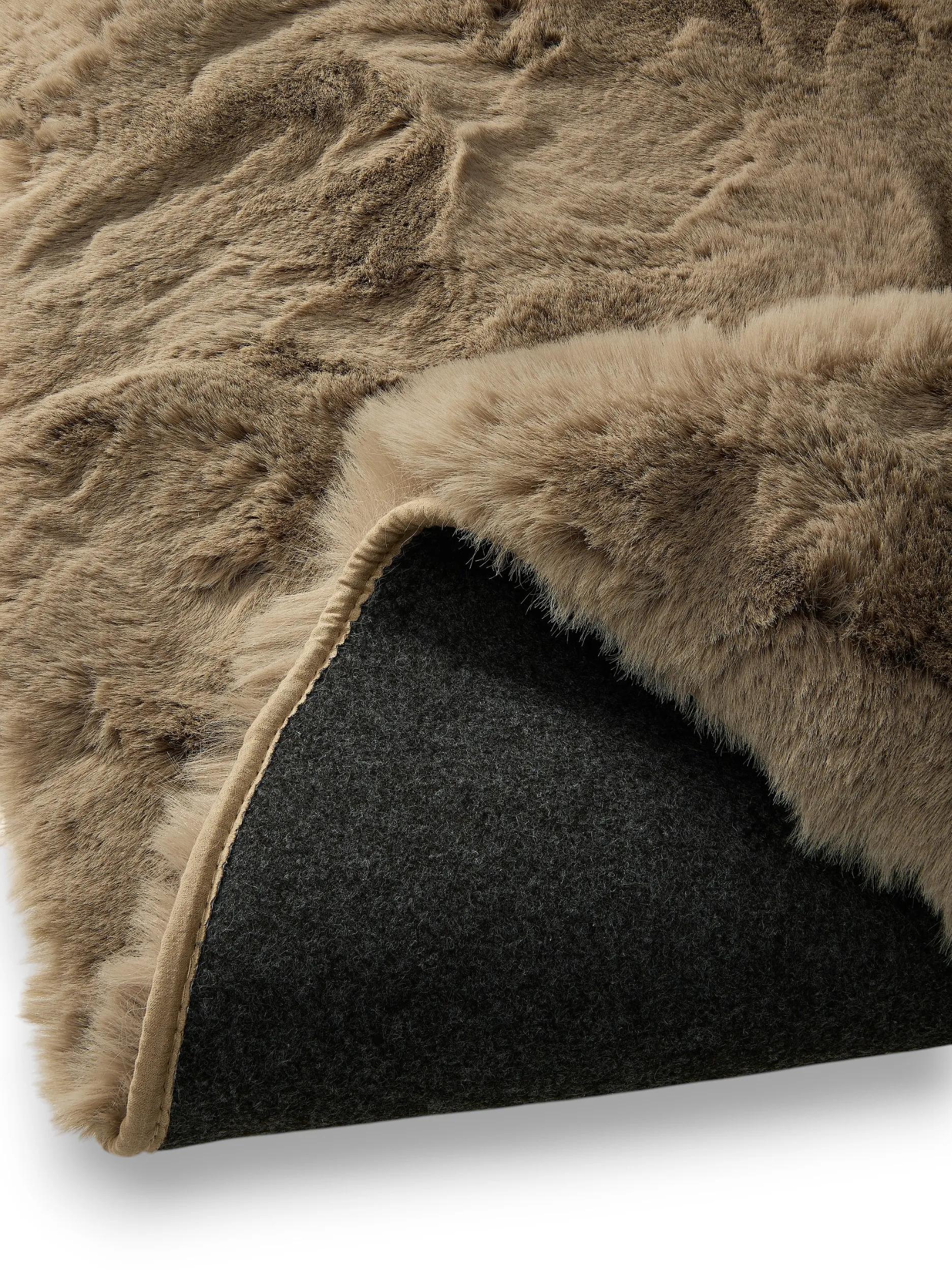 Shaggy Round Rug Lux Taupe