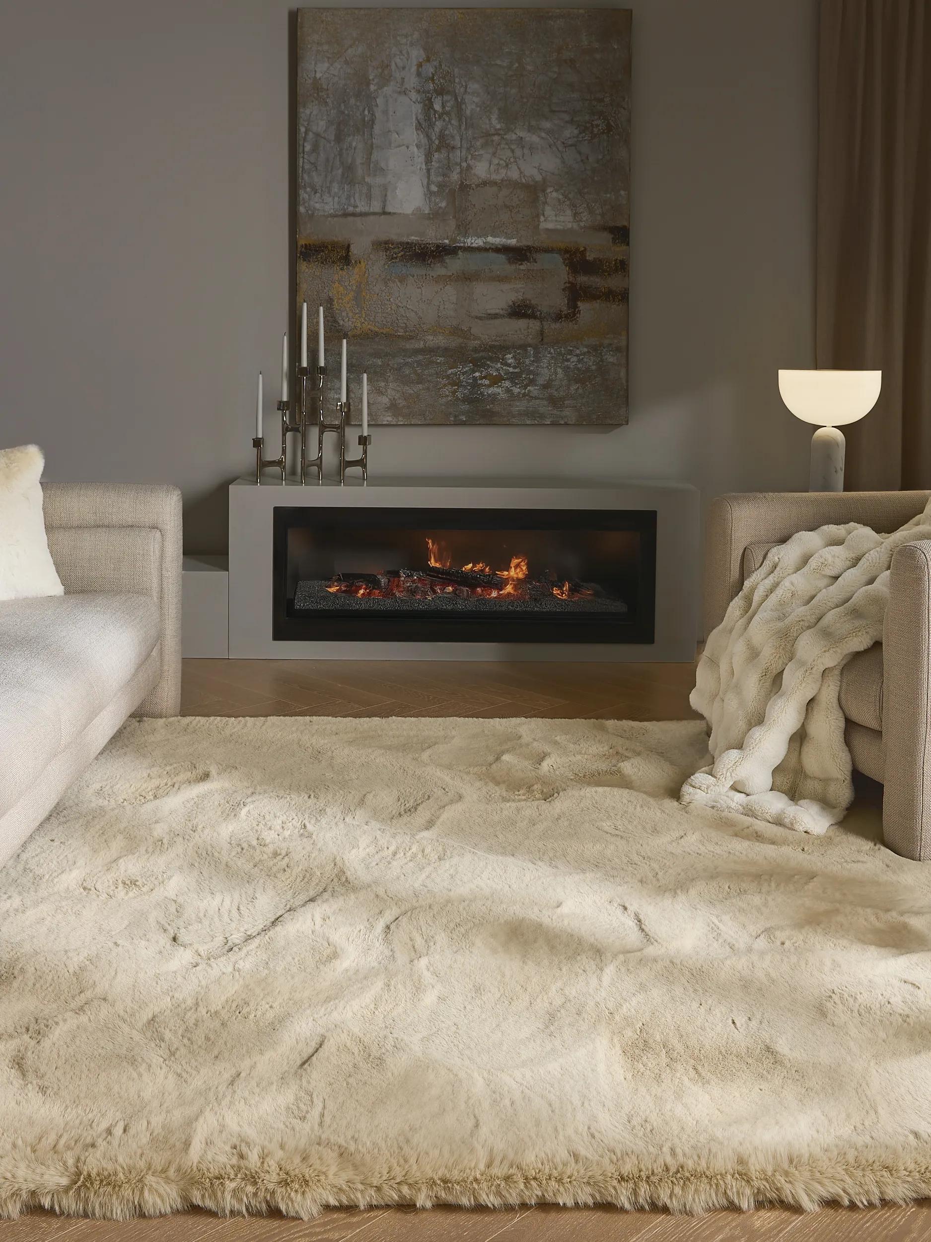 Shaggy rug Lux Cream