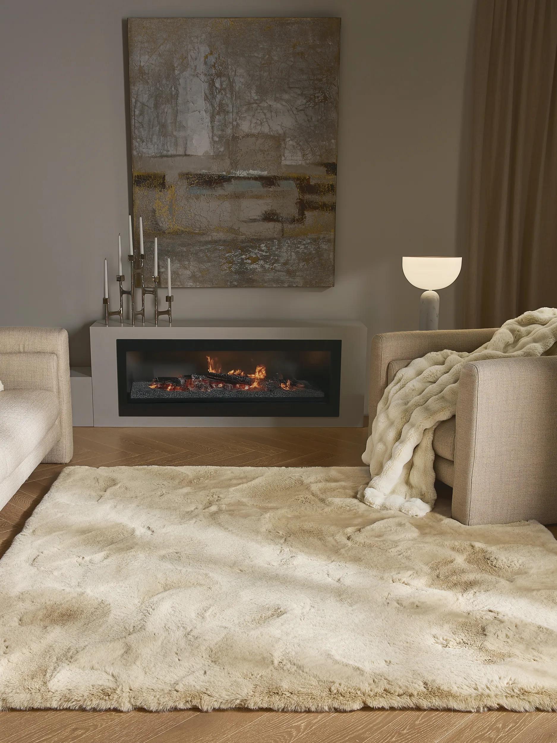 Shaggy rug Lux Cream