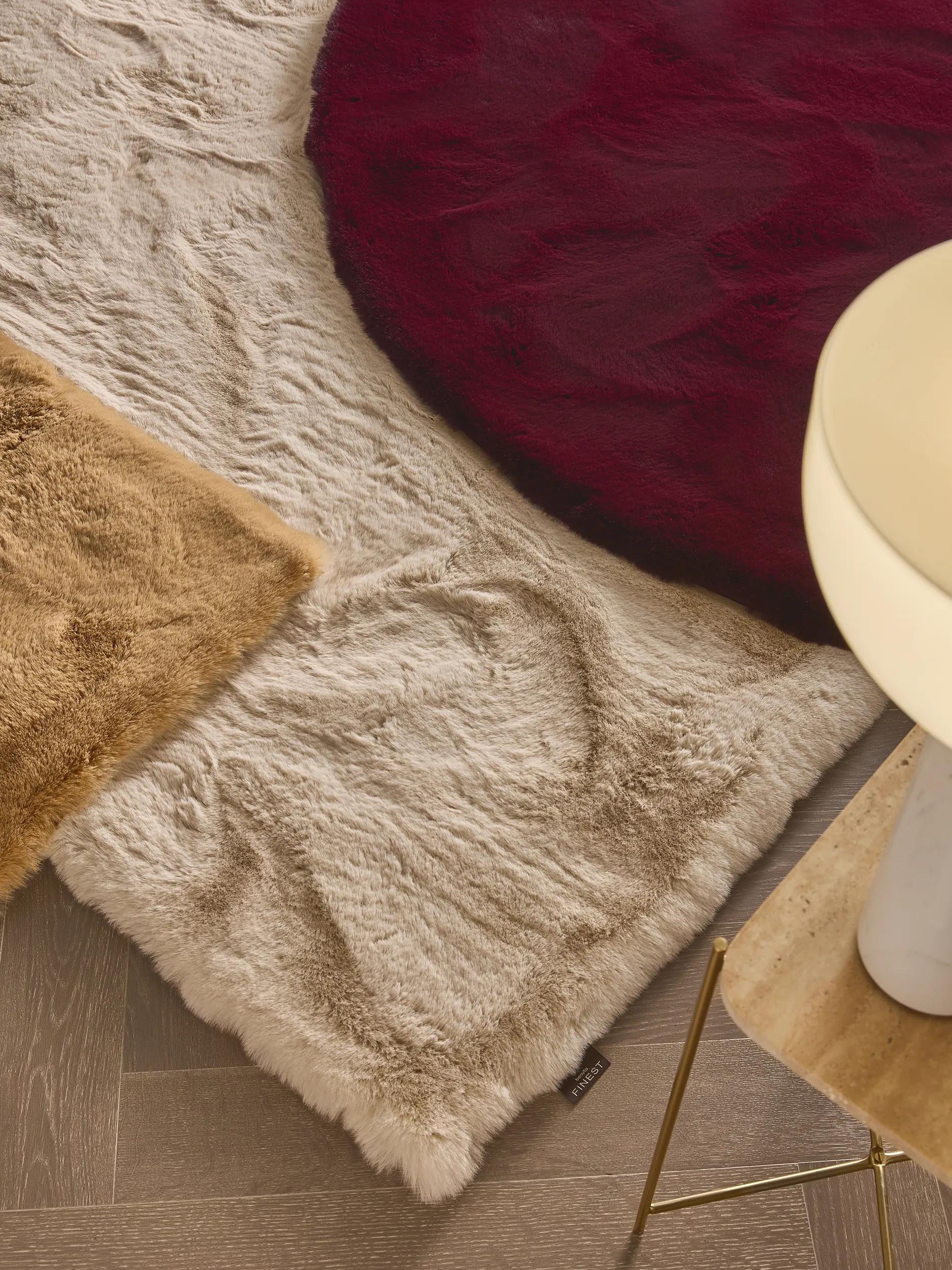 Shaggy Round Rug Lux Taupe