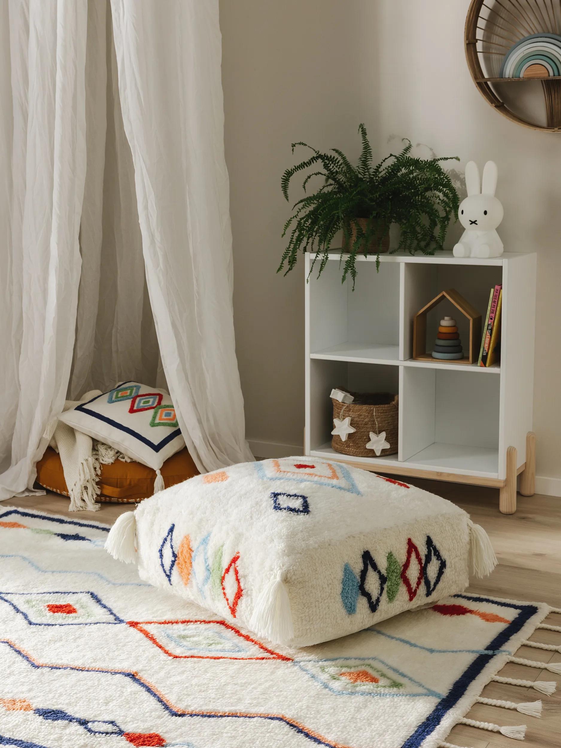 Handmade Wool Pouf Malika Multicolour