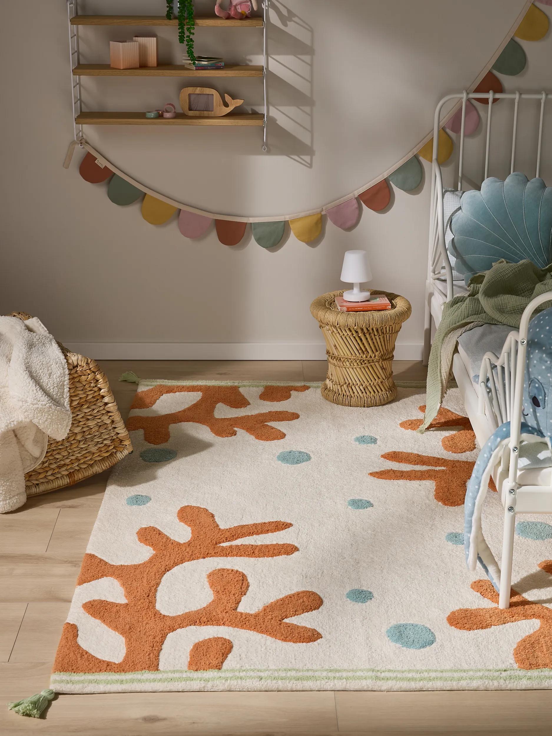 Washable Kid´s Rug Marine Multicolour/White