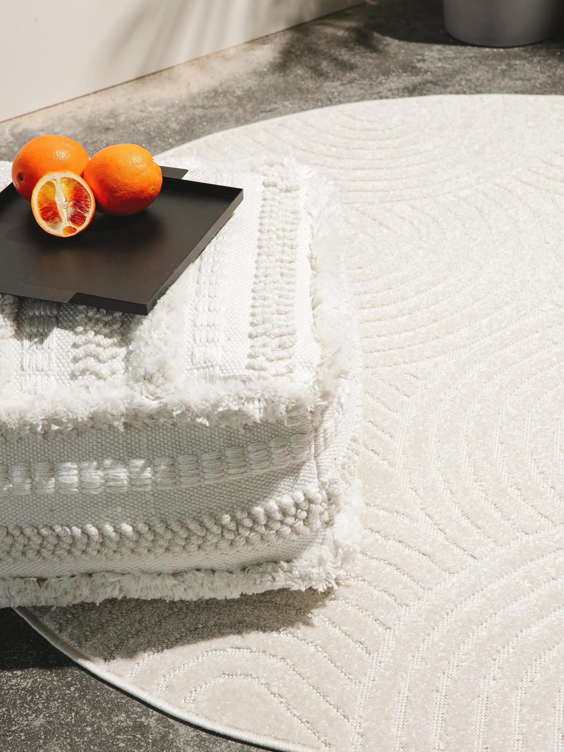 In- & Outdoor Rundteppich Mars Creme