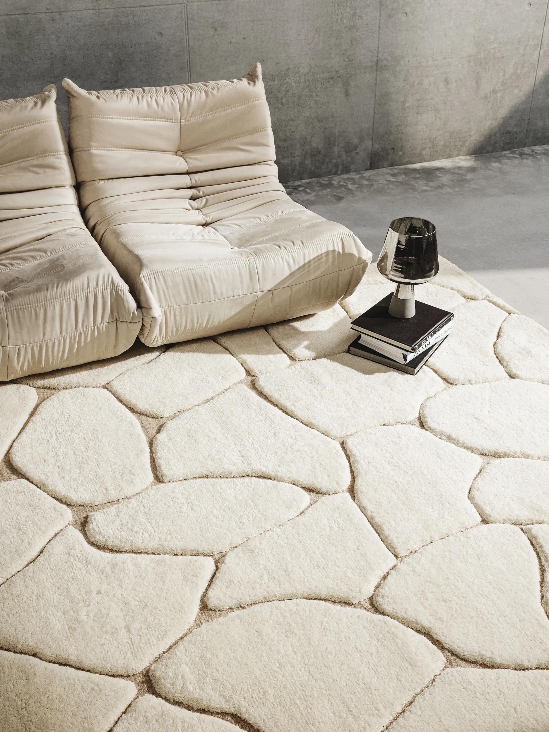 Alfombra de lana Mattia crema/beige