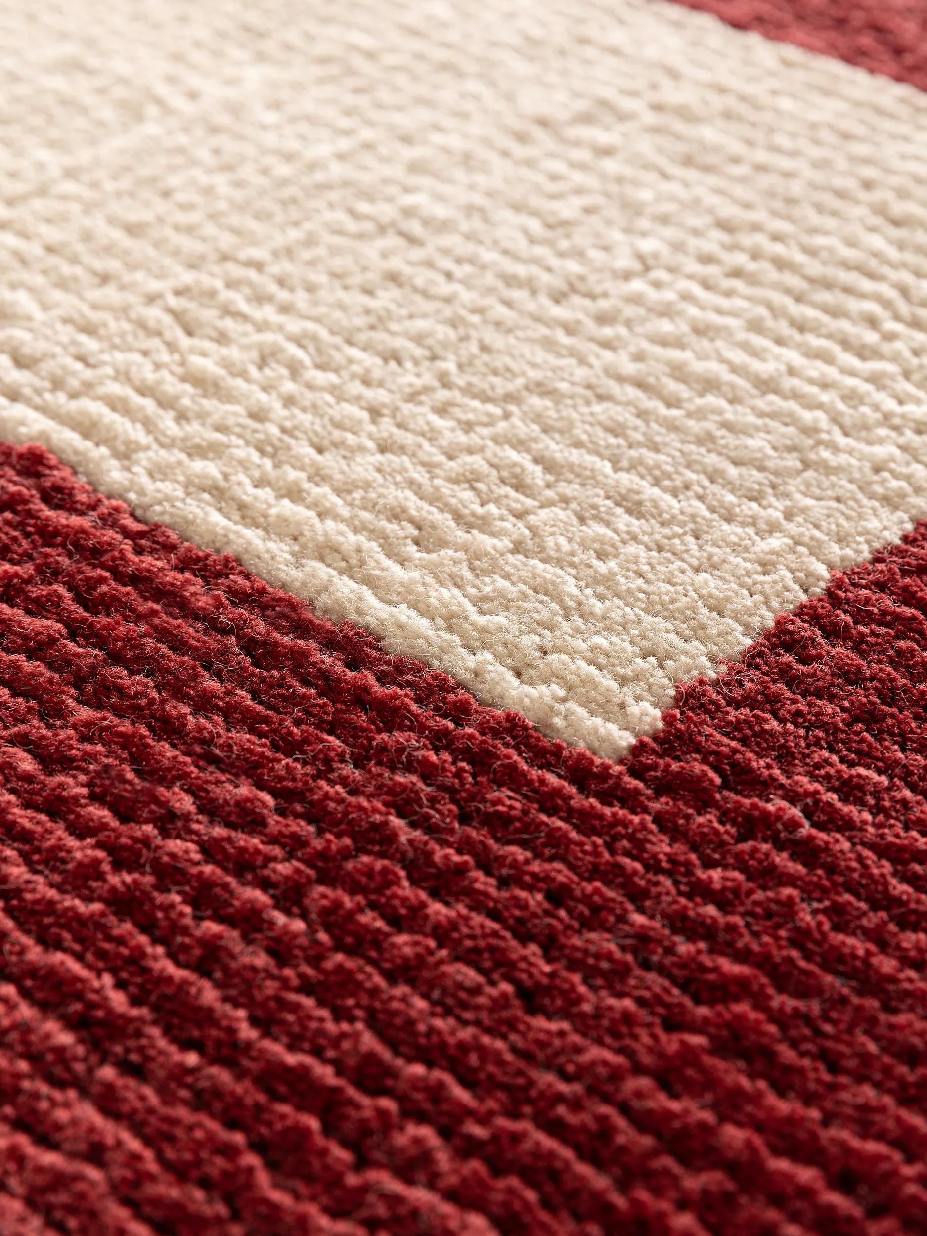 Wool rug Maze Beige/Red