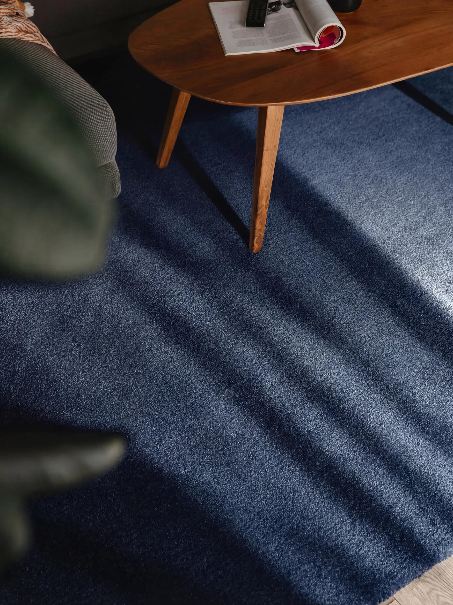 Washable Shaggy Rug Melvin Dark Blue