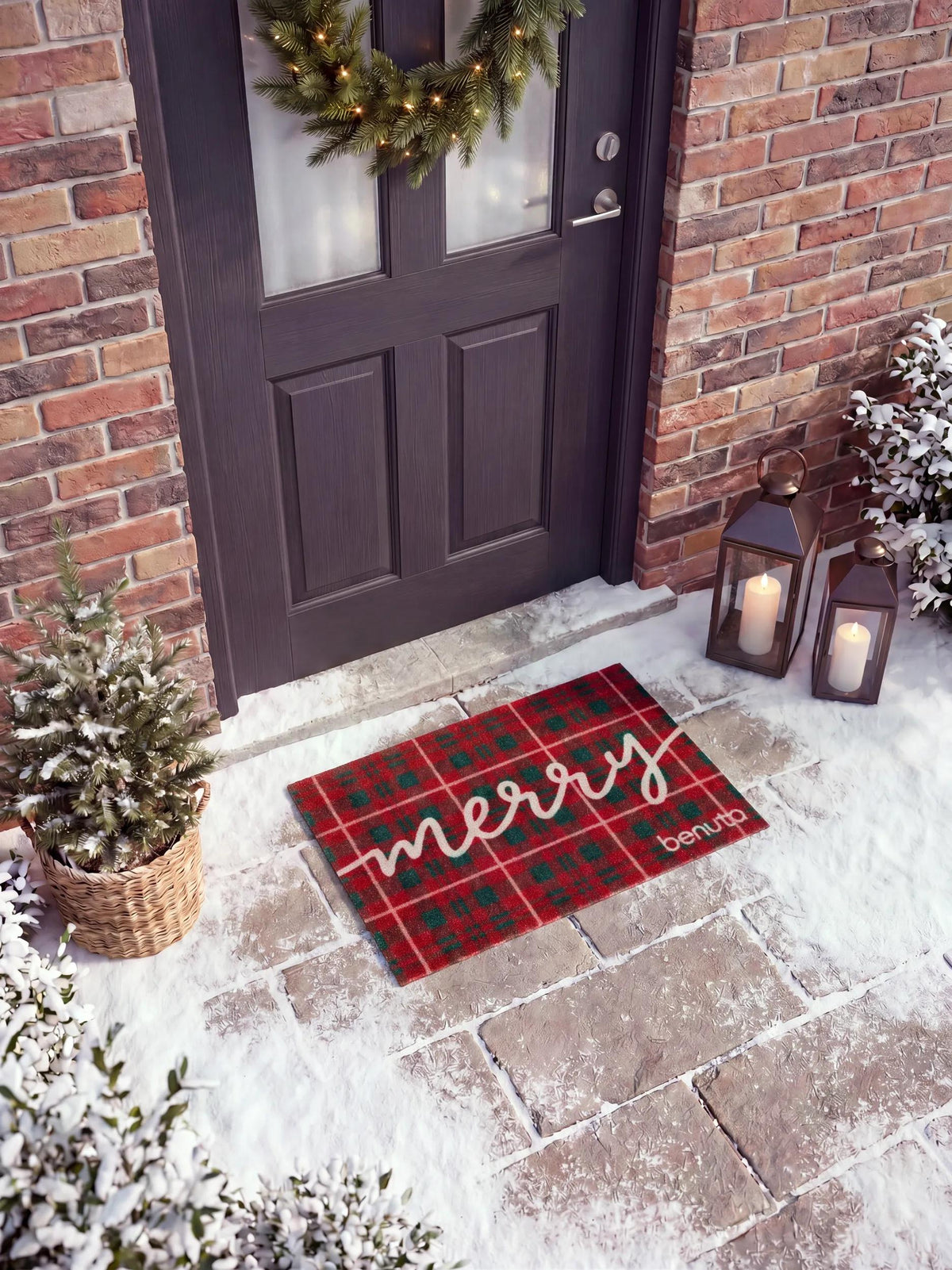 Christmas Doormat Merry Red