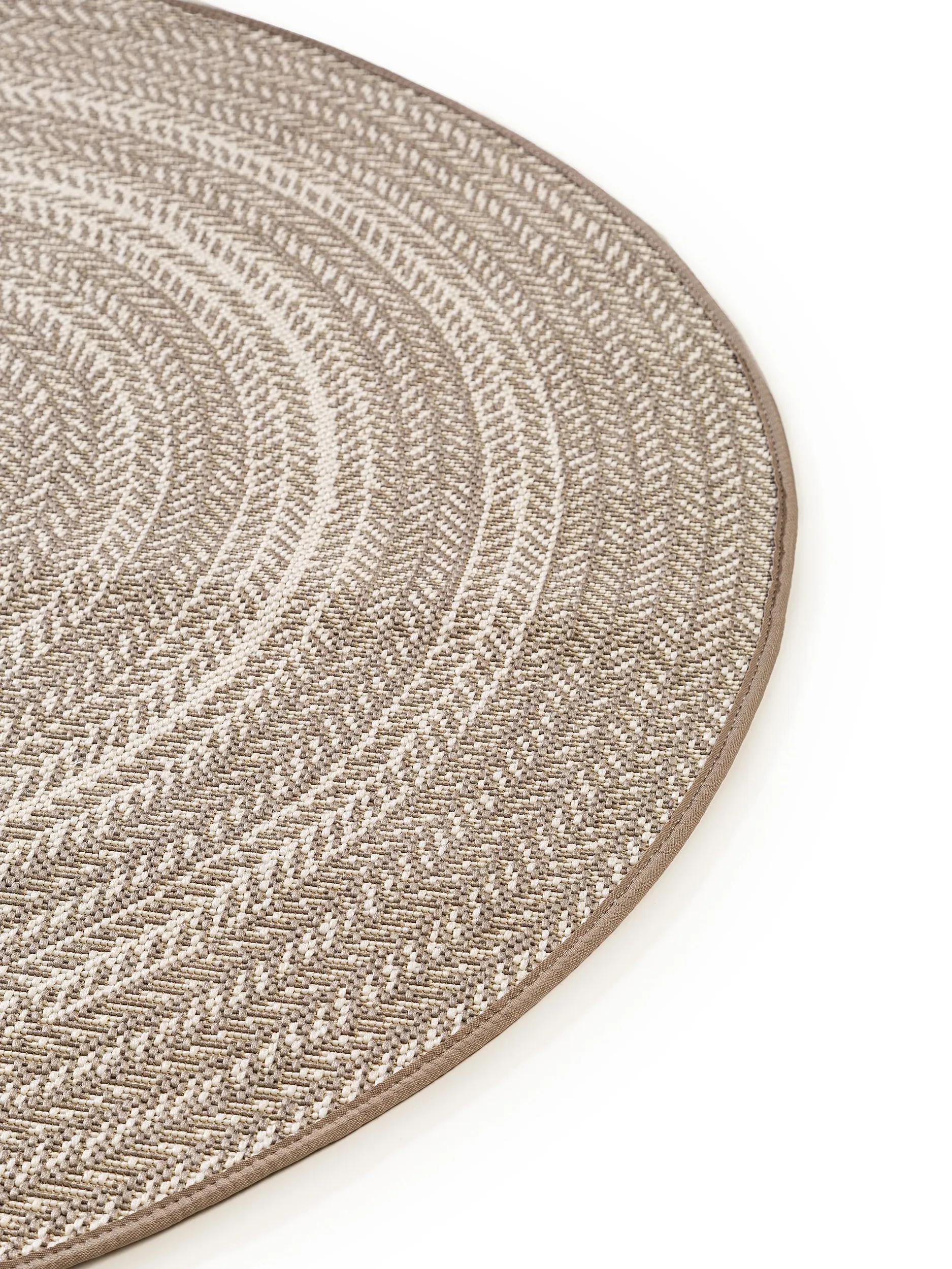 In- & Outdoor Round Rug Metro Cream/Taupe