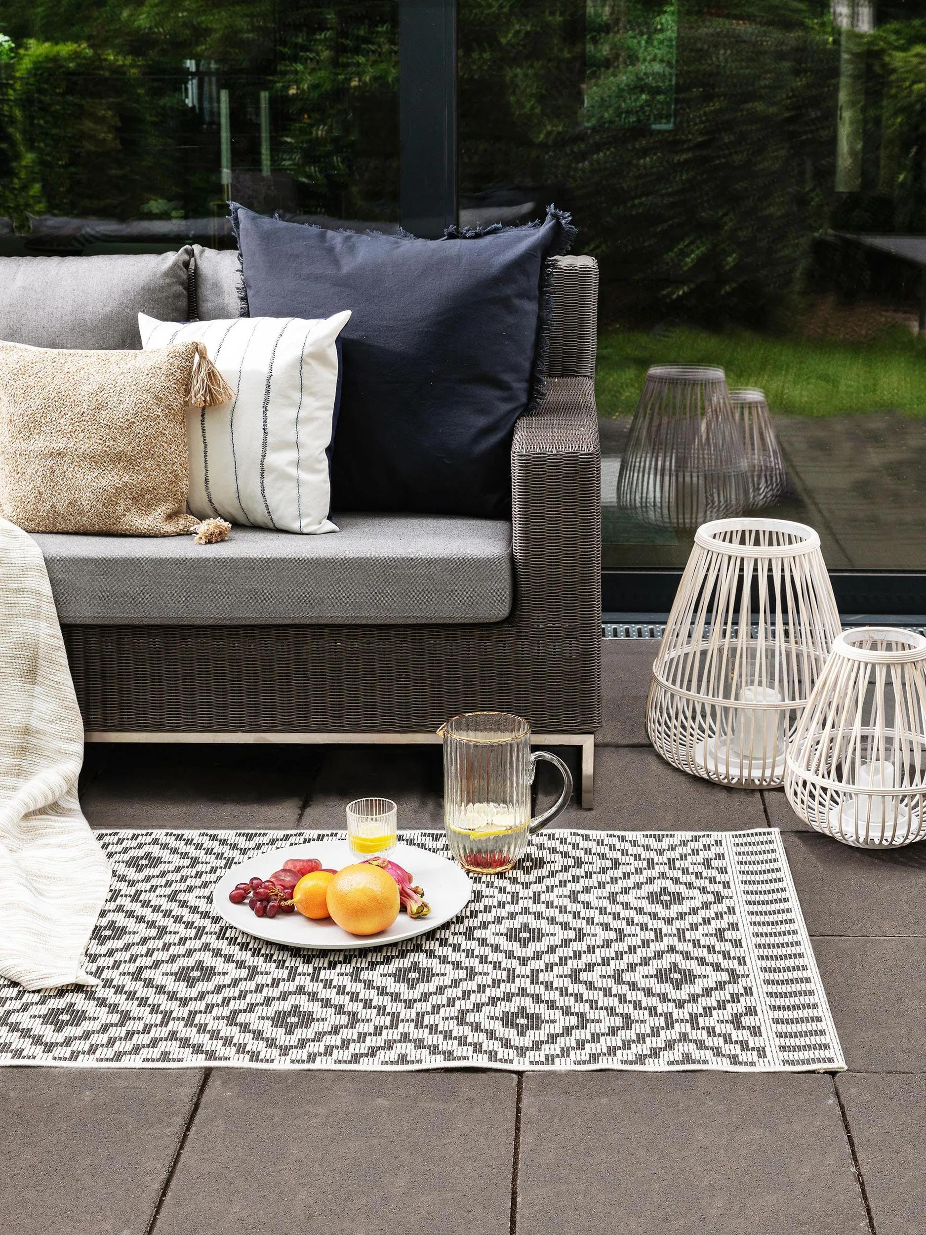 In- & Outdoor Rug Metro Black/White