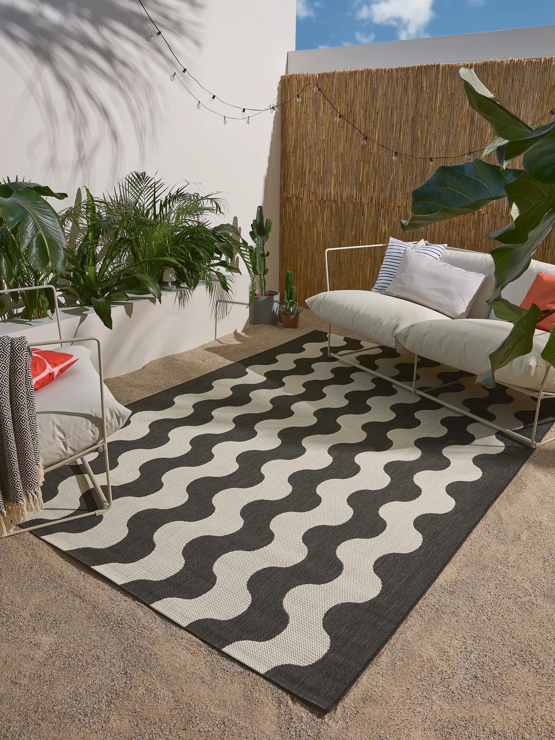 In- & Outdoor Rug Metro Black/White