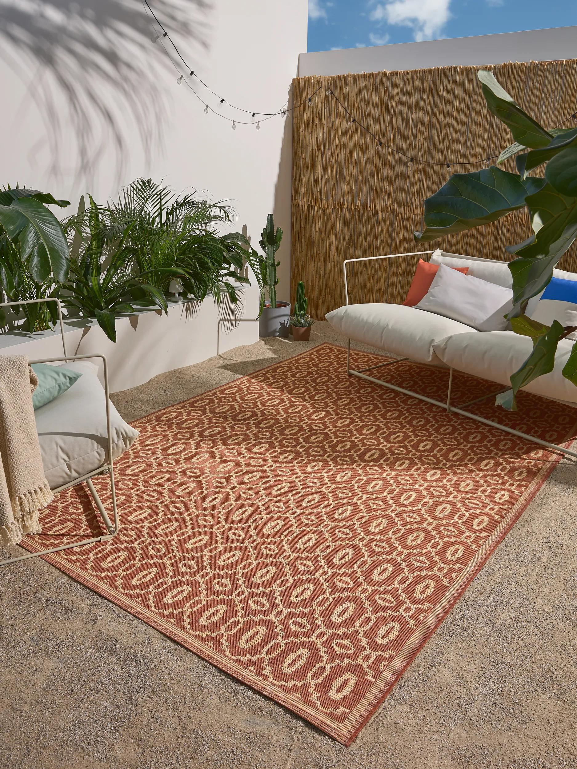 In- & Outdoor Rug Metro Beige/Red