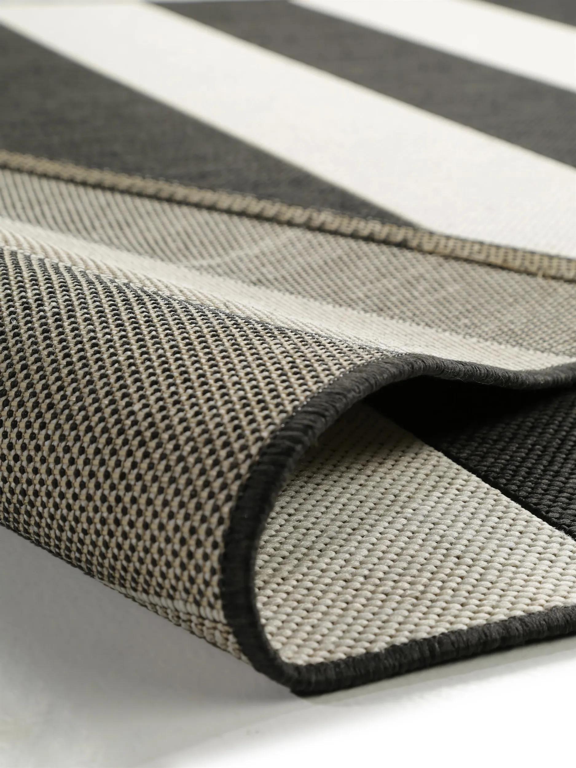 Alfombra de interior y exterior Metro negra