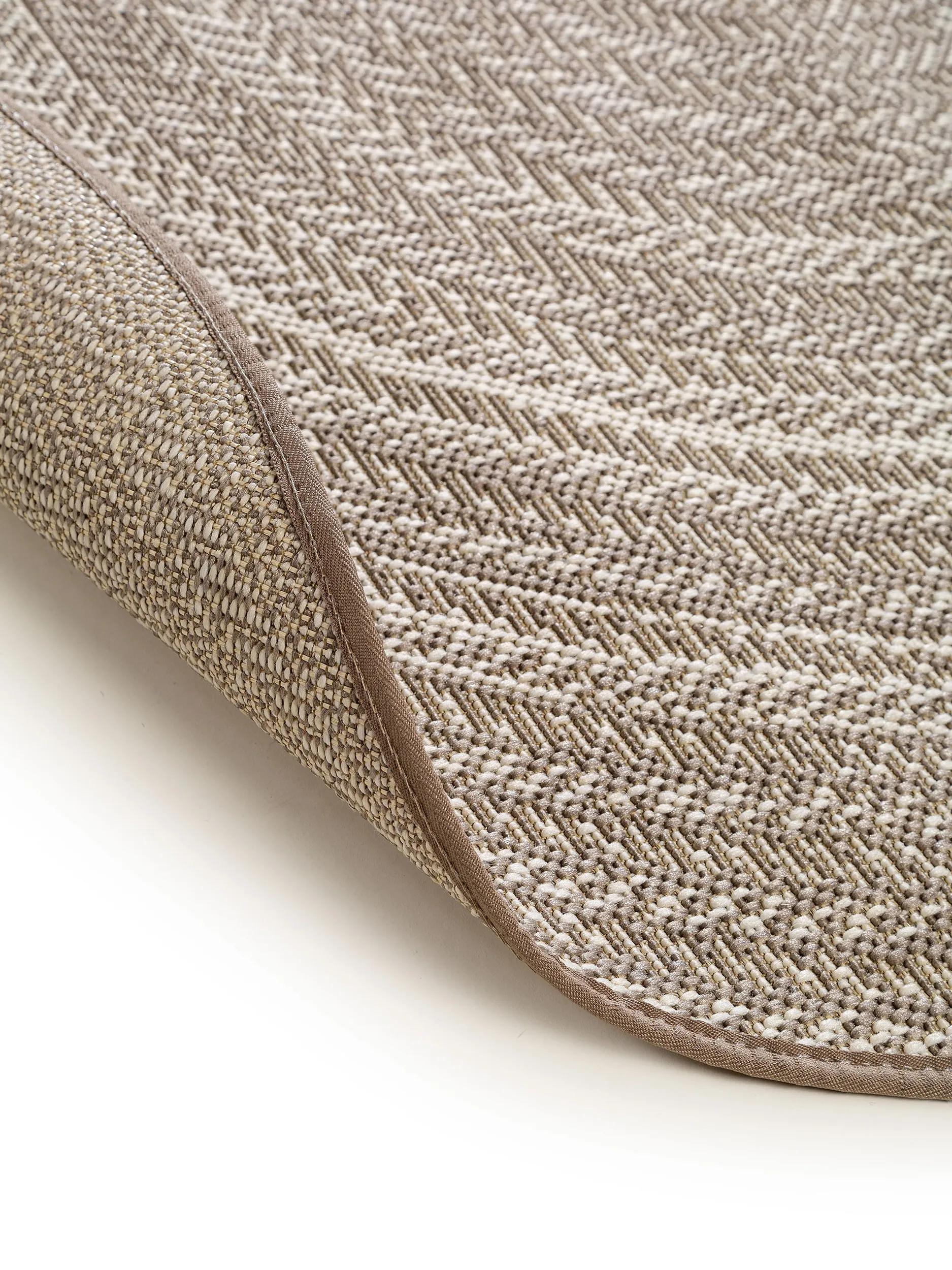In- & Outdoor Round Rug Metro Cream/Taupe