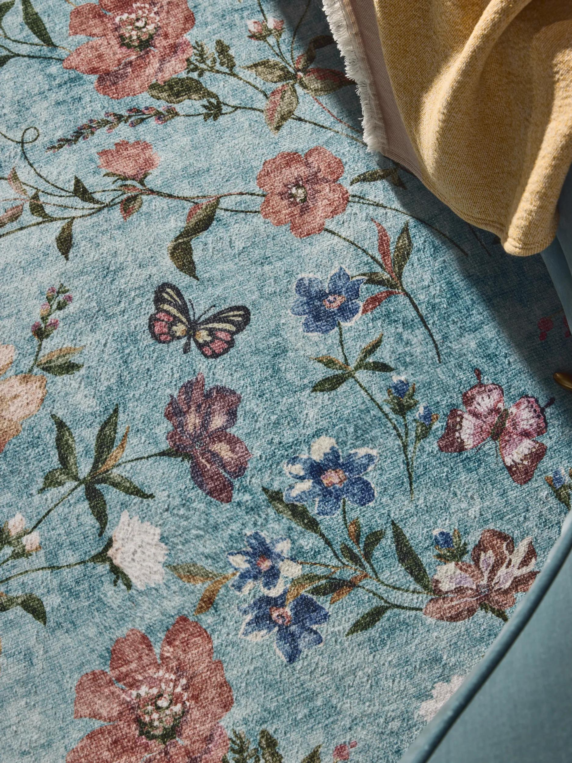 Tapis lavable Milly multicolore/turquoise