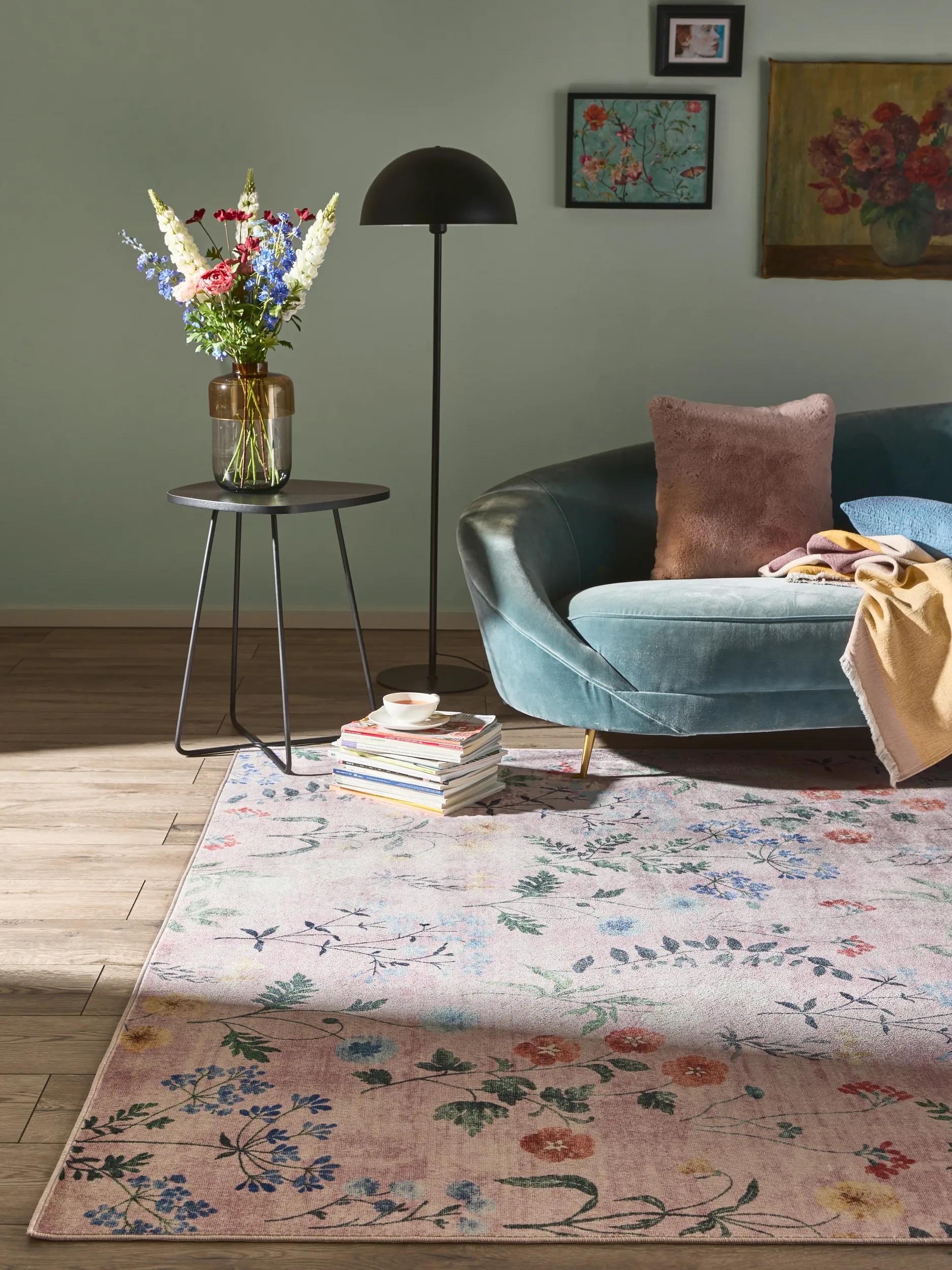 Alfombra lavable Milly multicolor/rosa