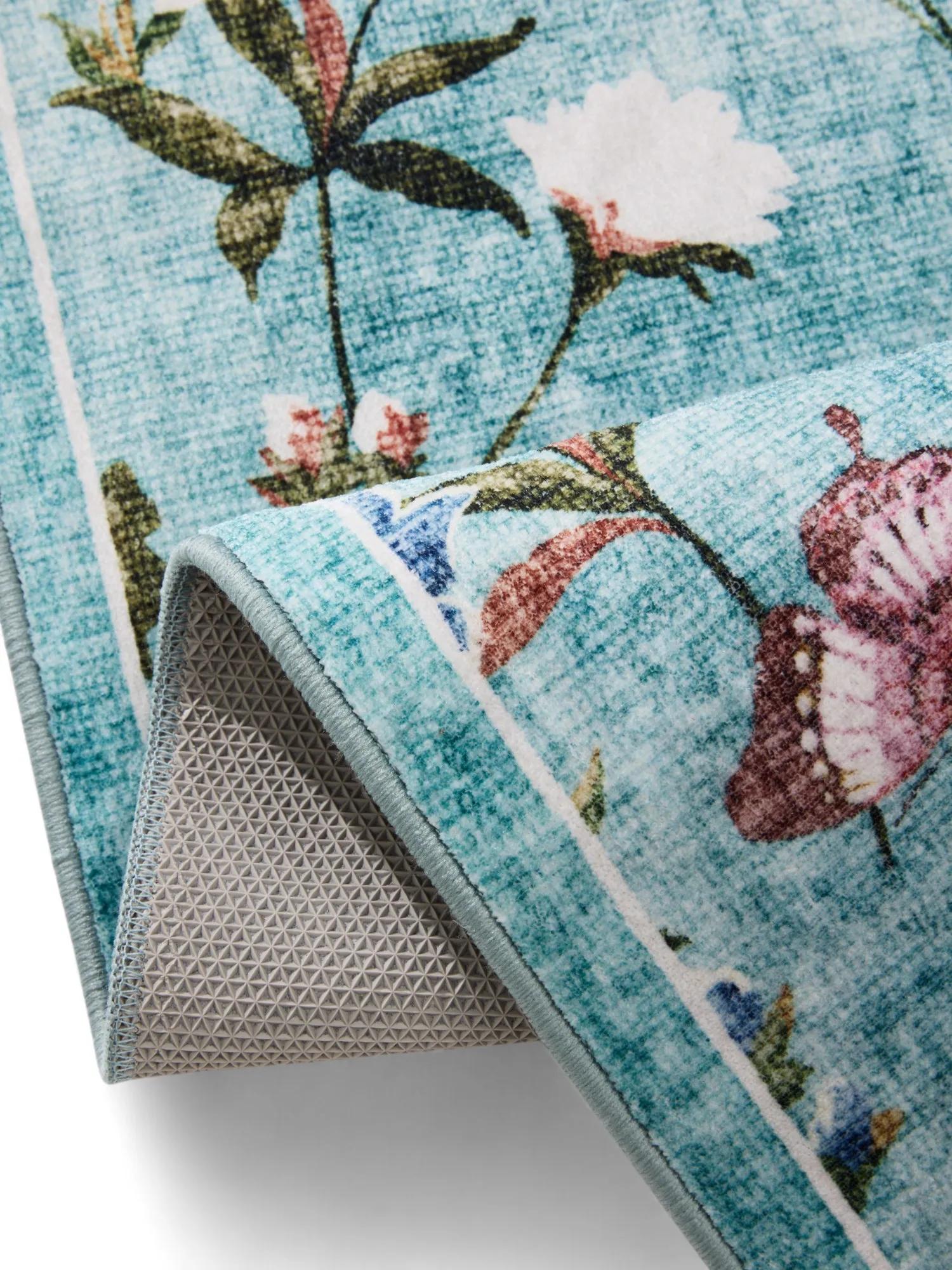 Tapis lavable Milly multicolore/turquoise