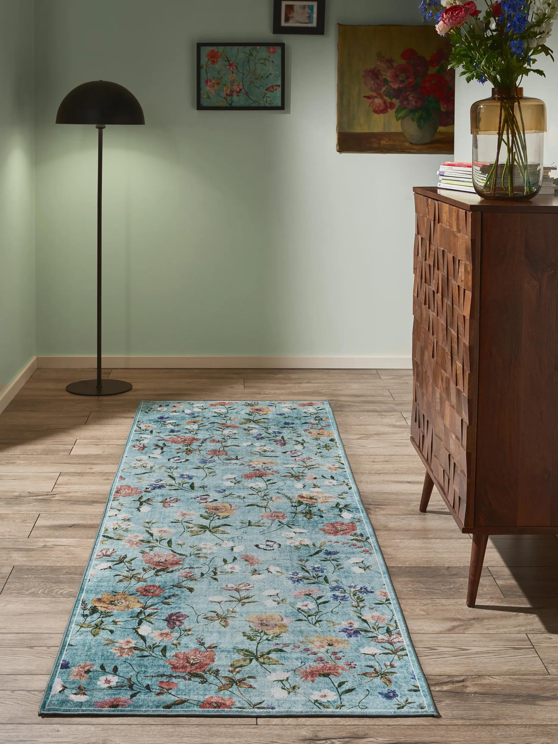 Läufer Milly Mehrfarbig/Türkis