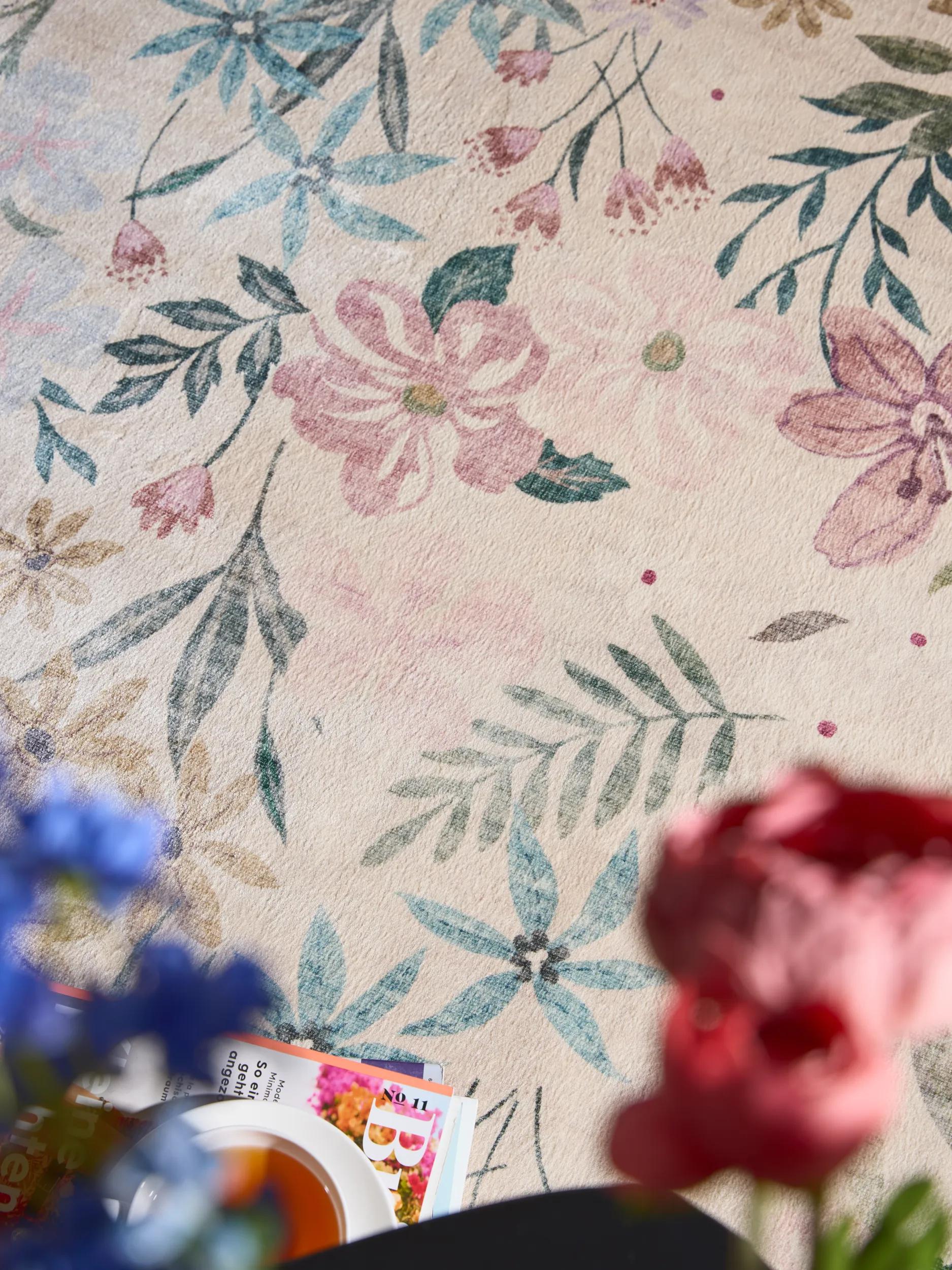 Waschbarer Teppich Milly Mehrfarbig/Weiß