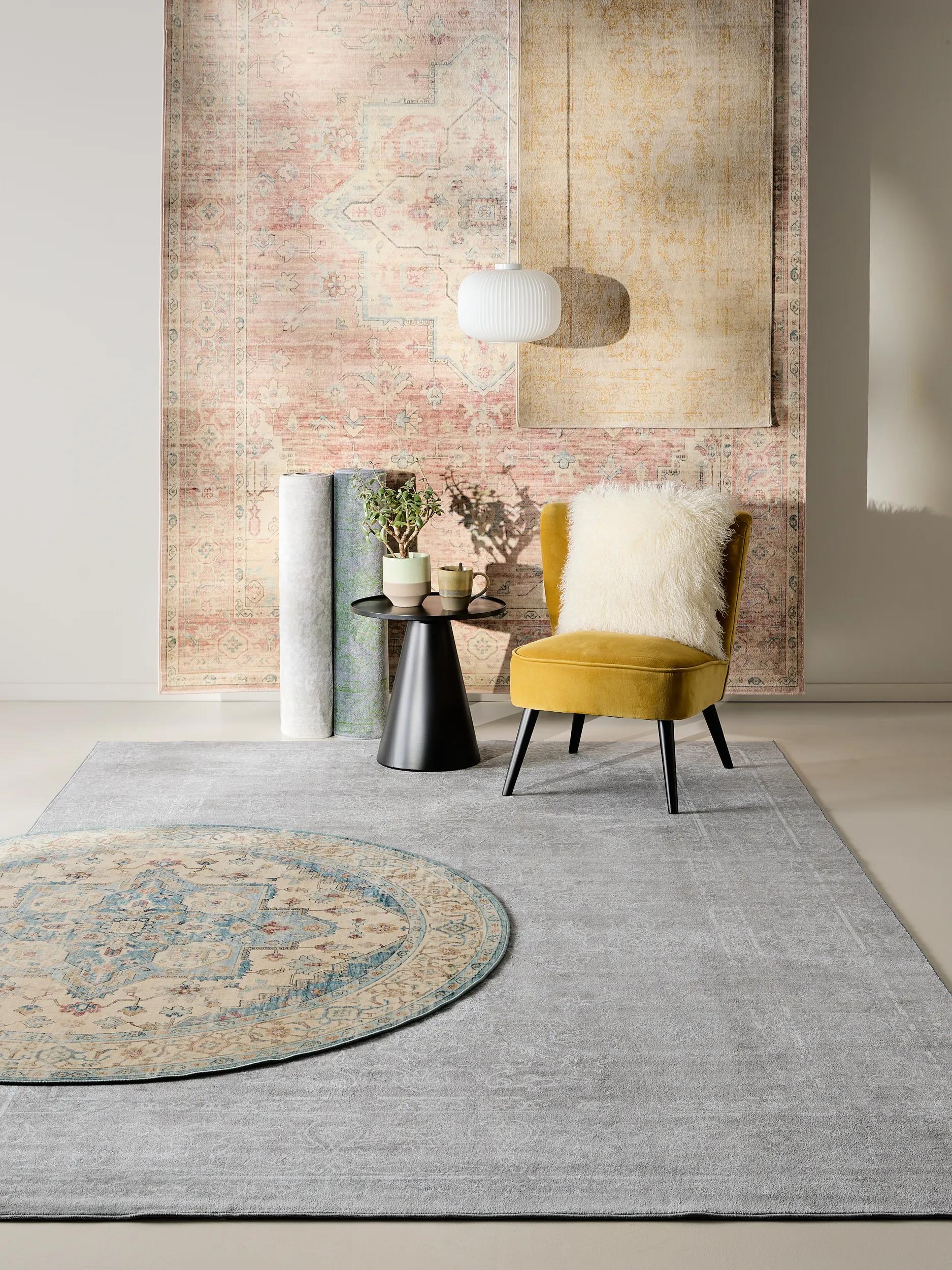 Alfombra lavable Miray Gris/Naranja