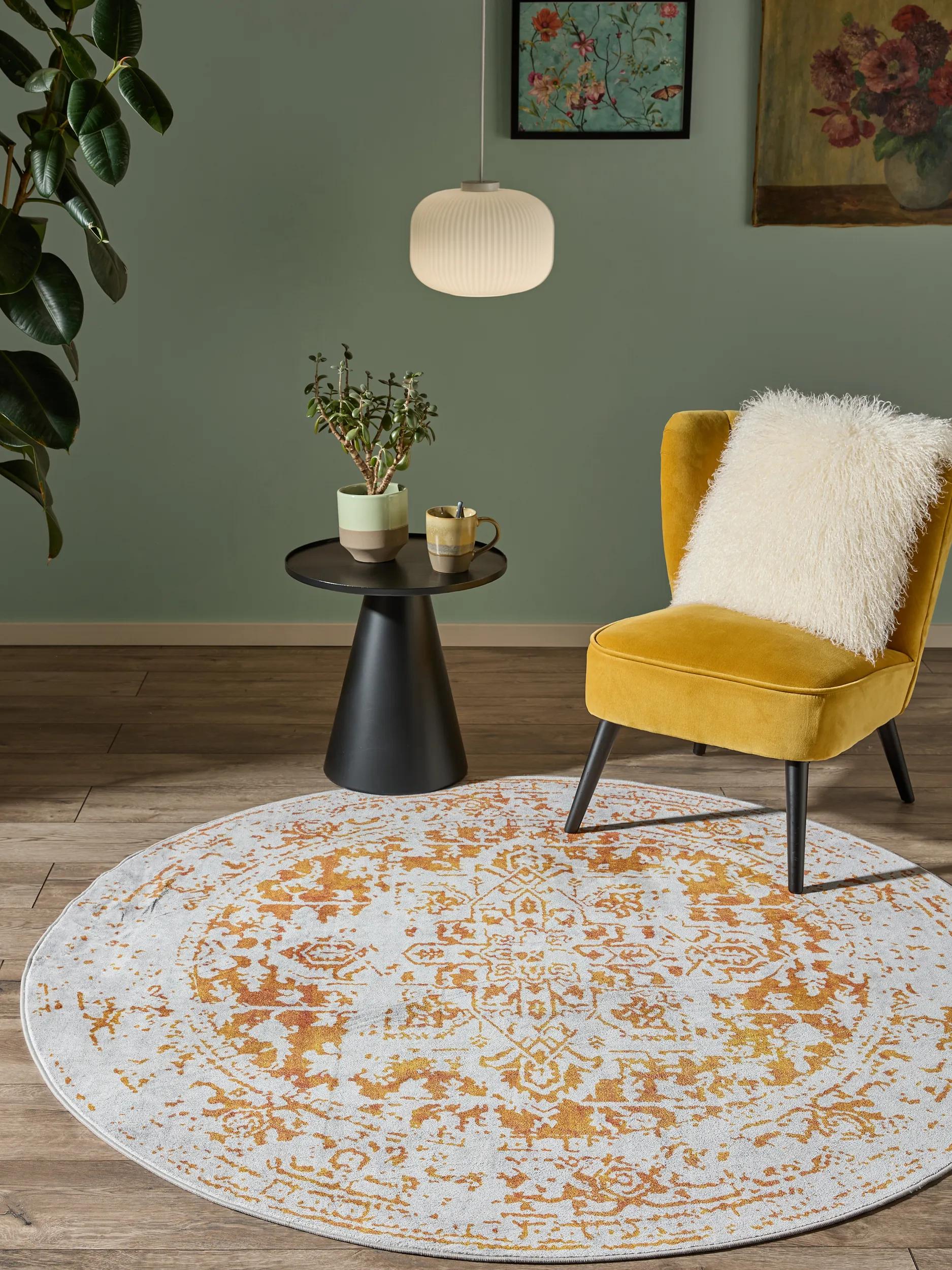 Washable Rug Miray Grey/Orange