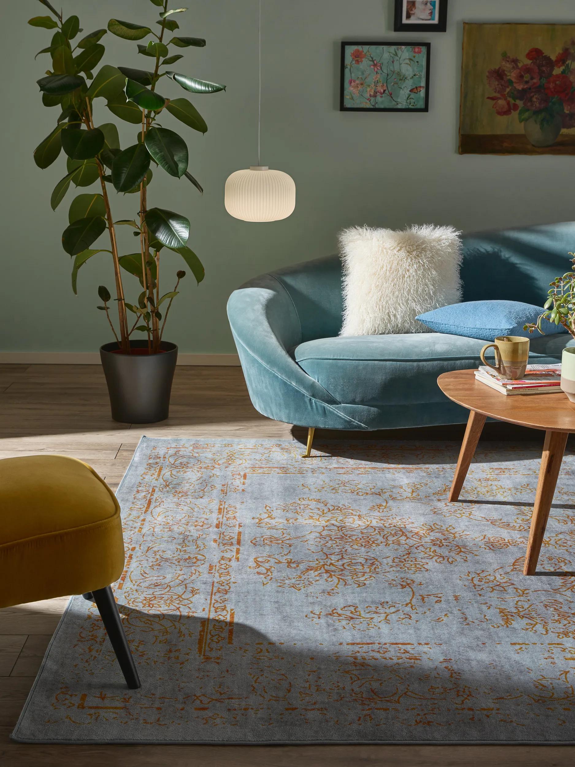 Washable Rug Miray Grey/Orange