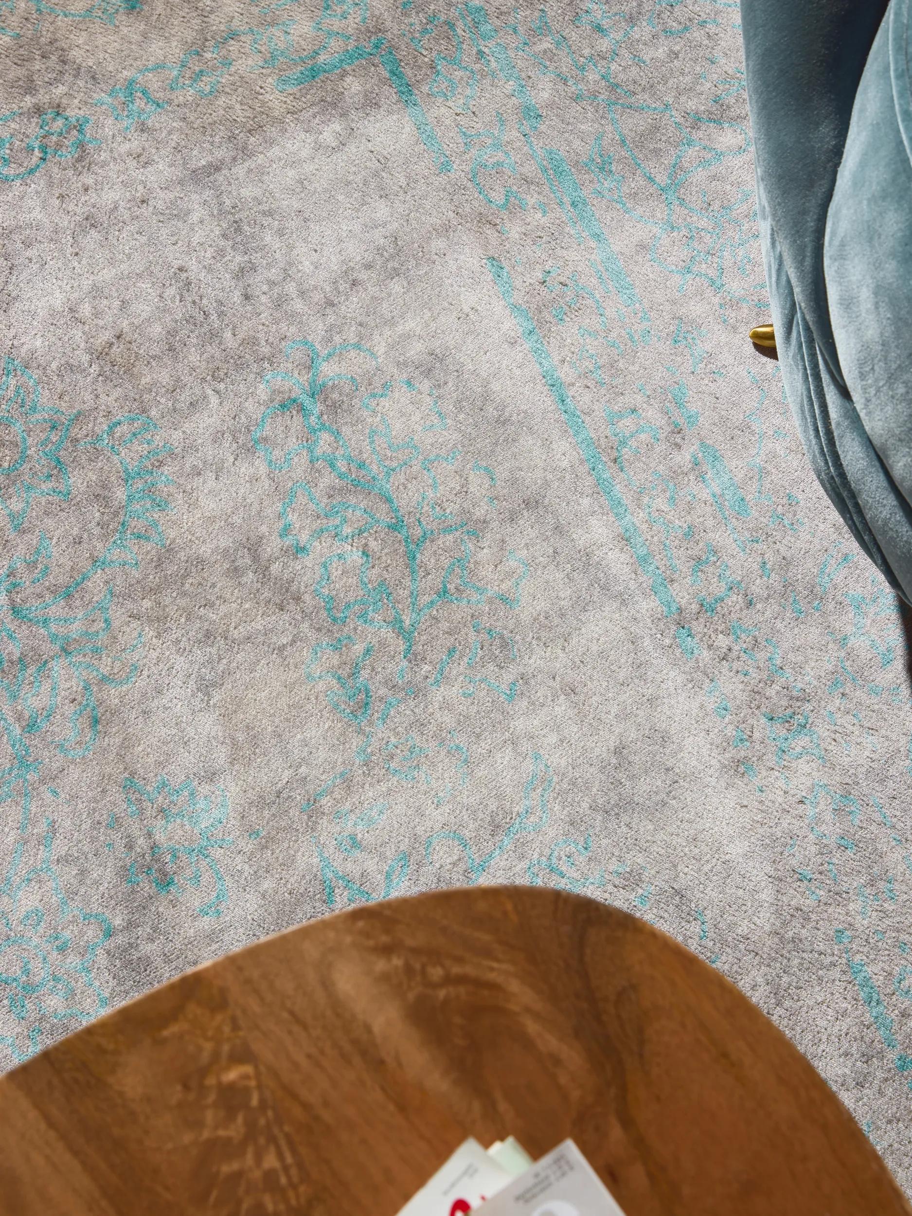 Washable Rug Miray Grey/Turquoise