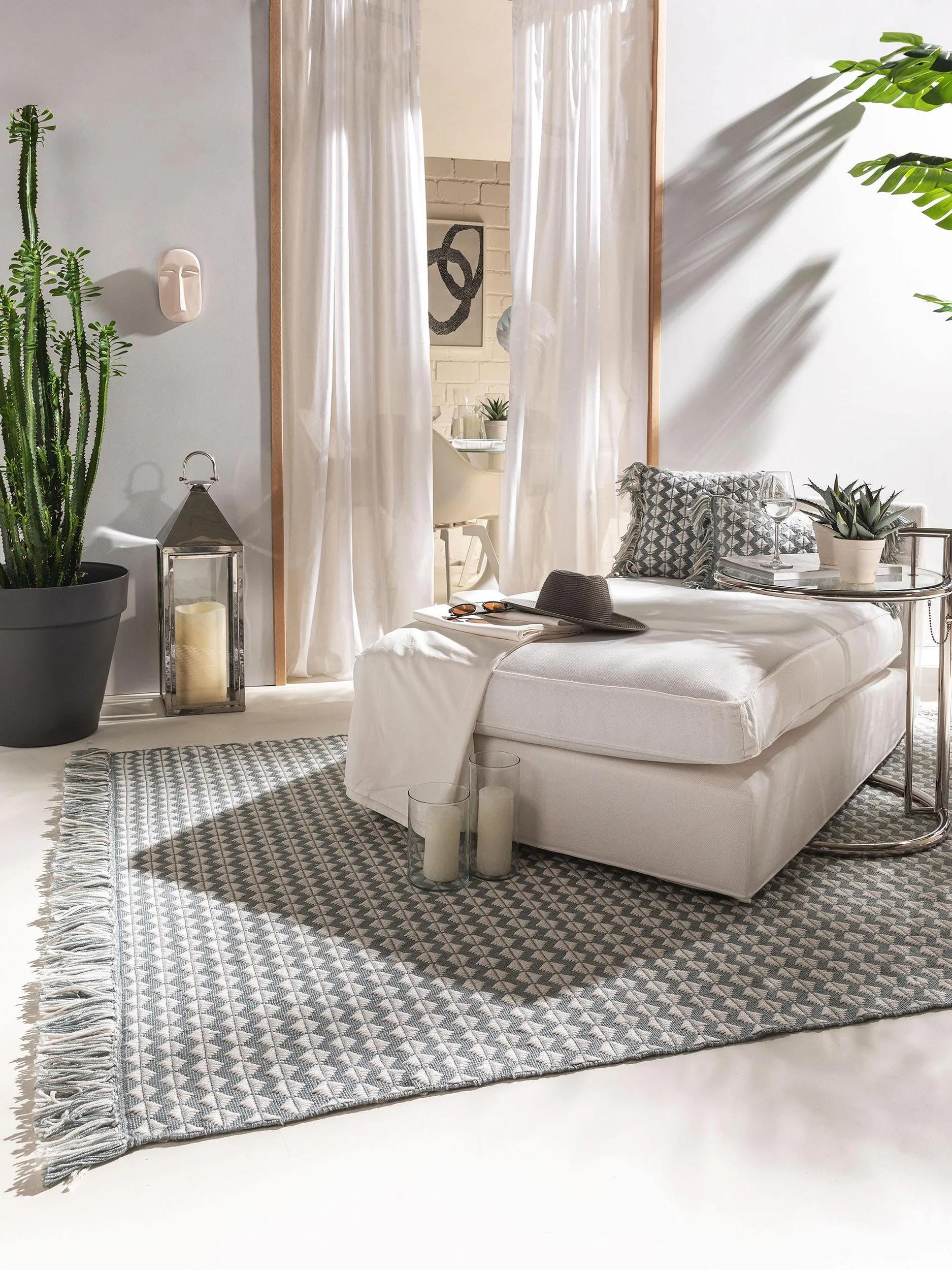 Alfombra hecha de material reciclado Morty Blue