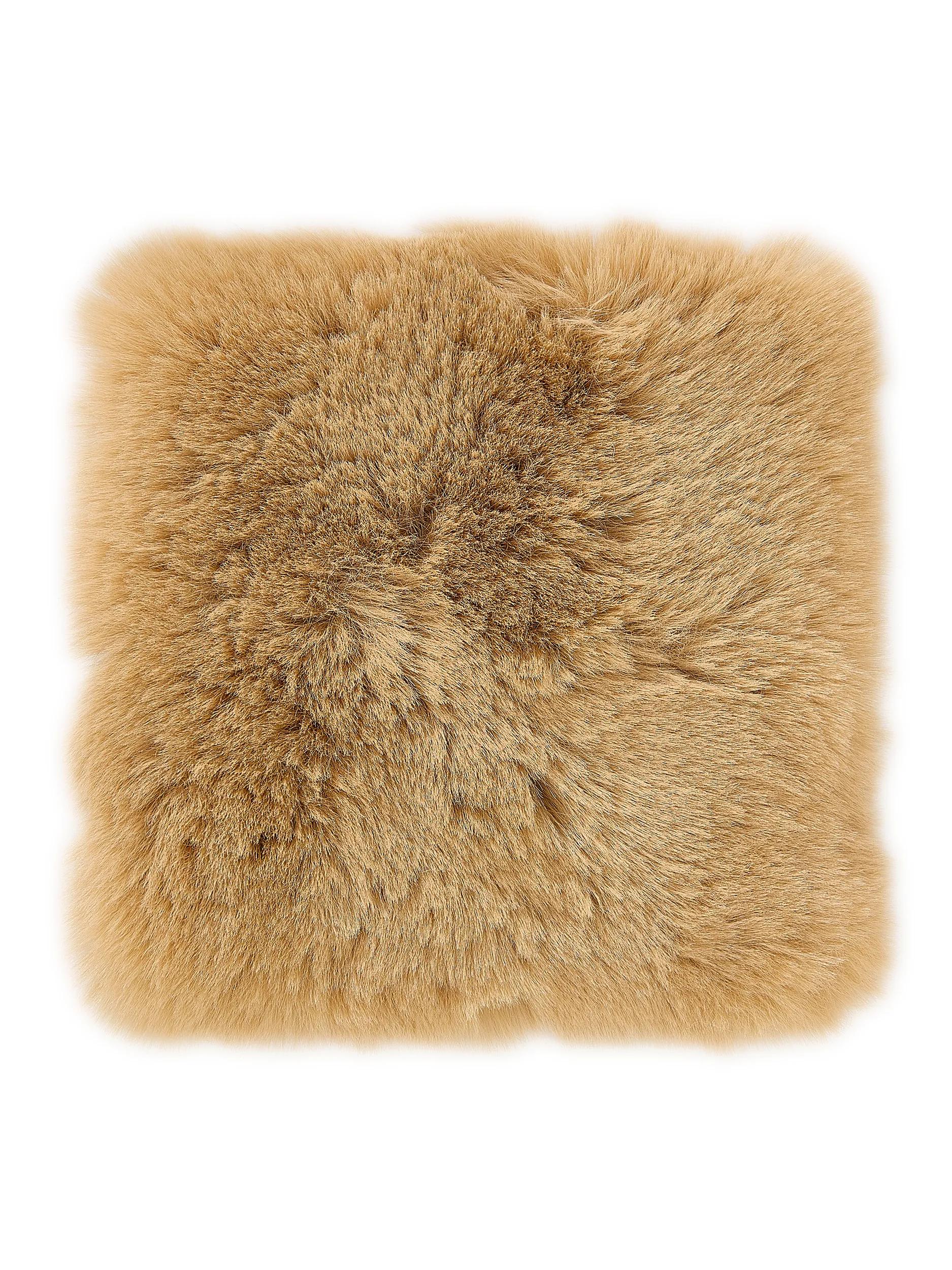 Shaggy Round Rug Lux Light Brown