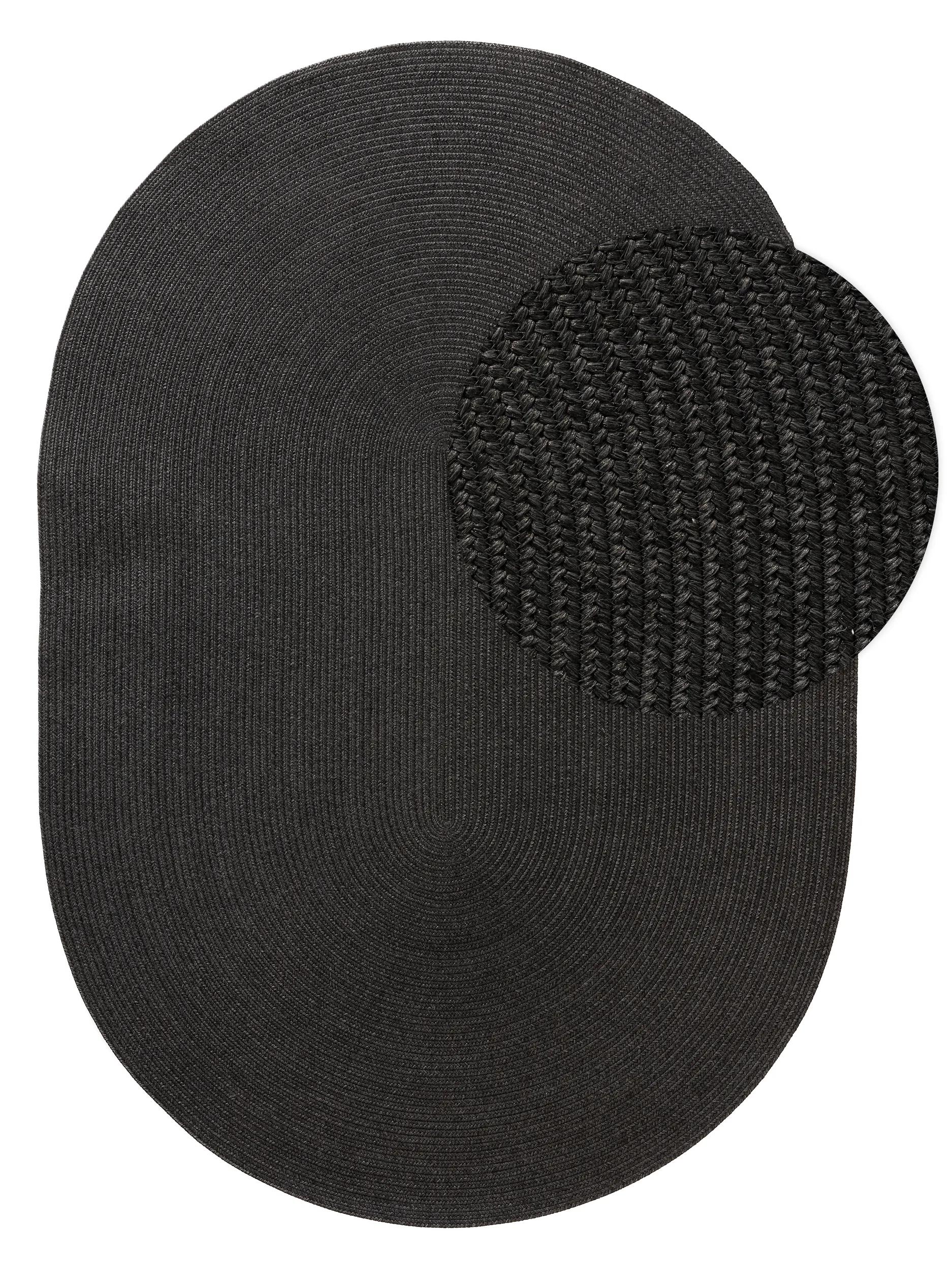 Alfombra de interior y exterior Nandi negra