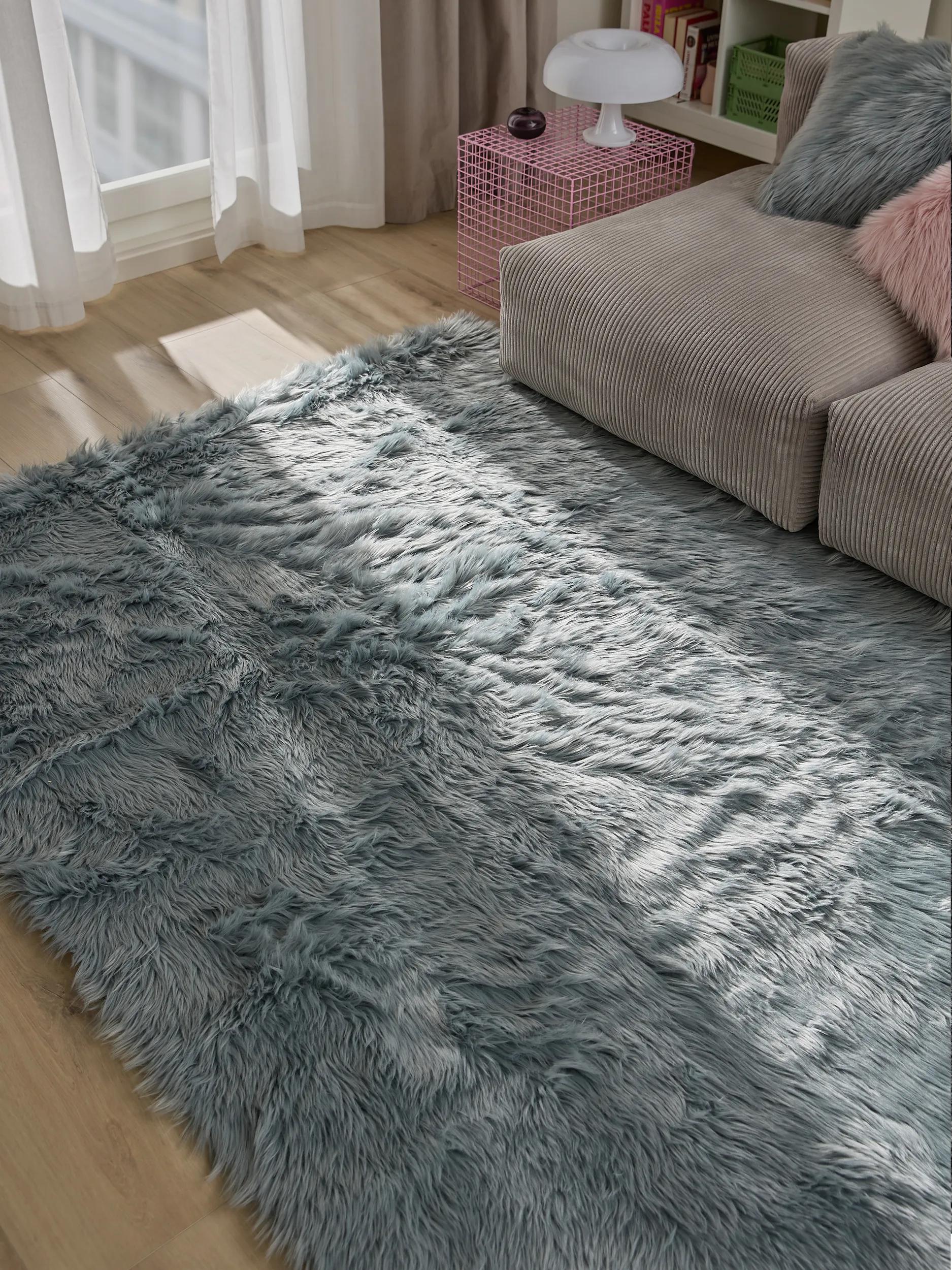 Washable Shaggy Rug Nanuk Blue
