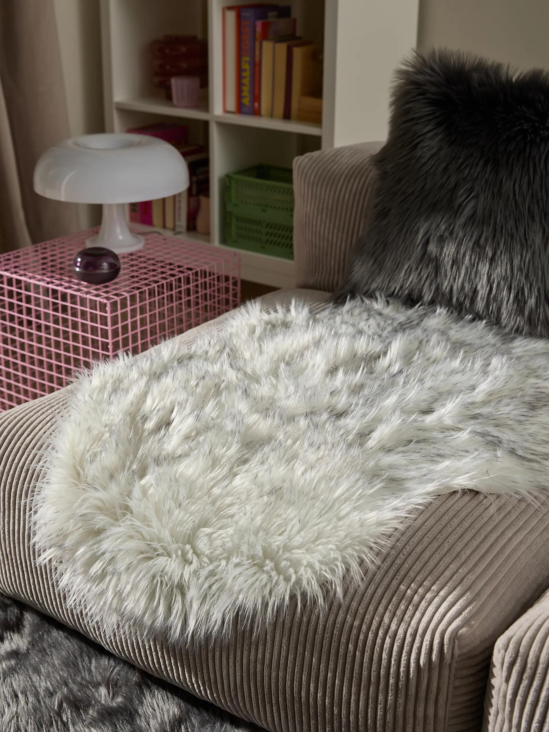 Washable Shaggy Rug Nanuk Black/White