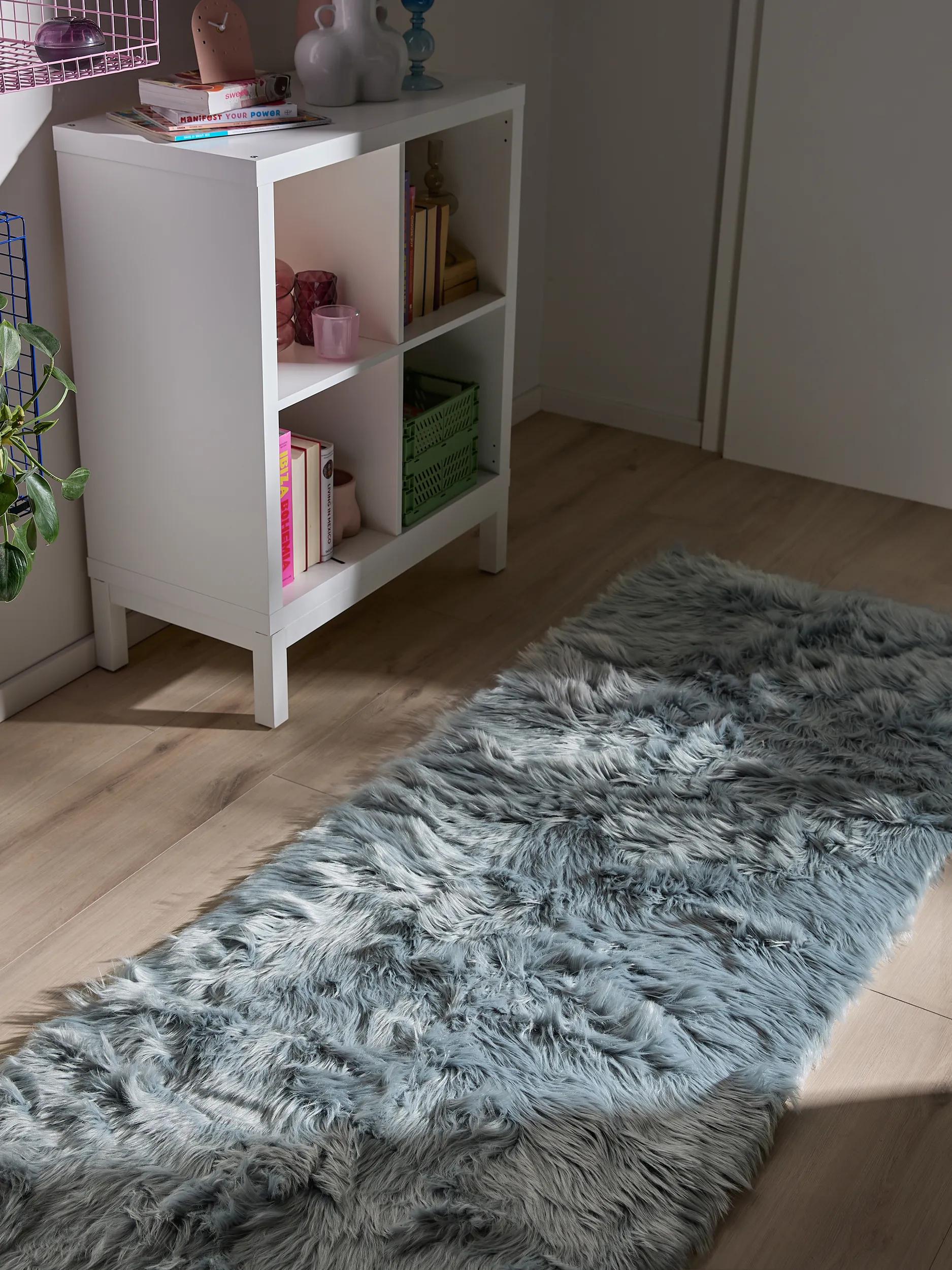 Washable Shaggy Rug Nanuk Blue