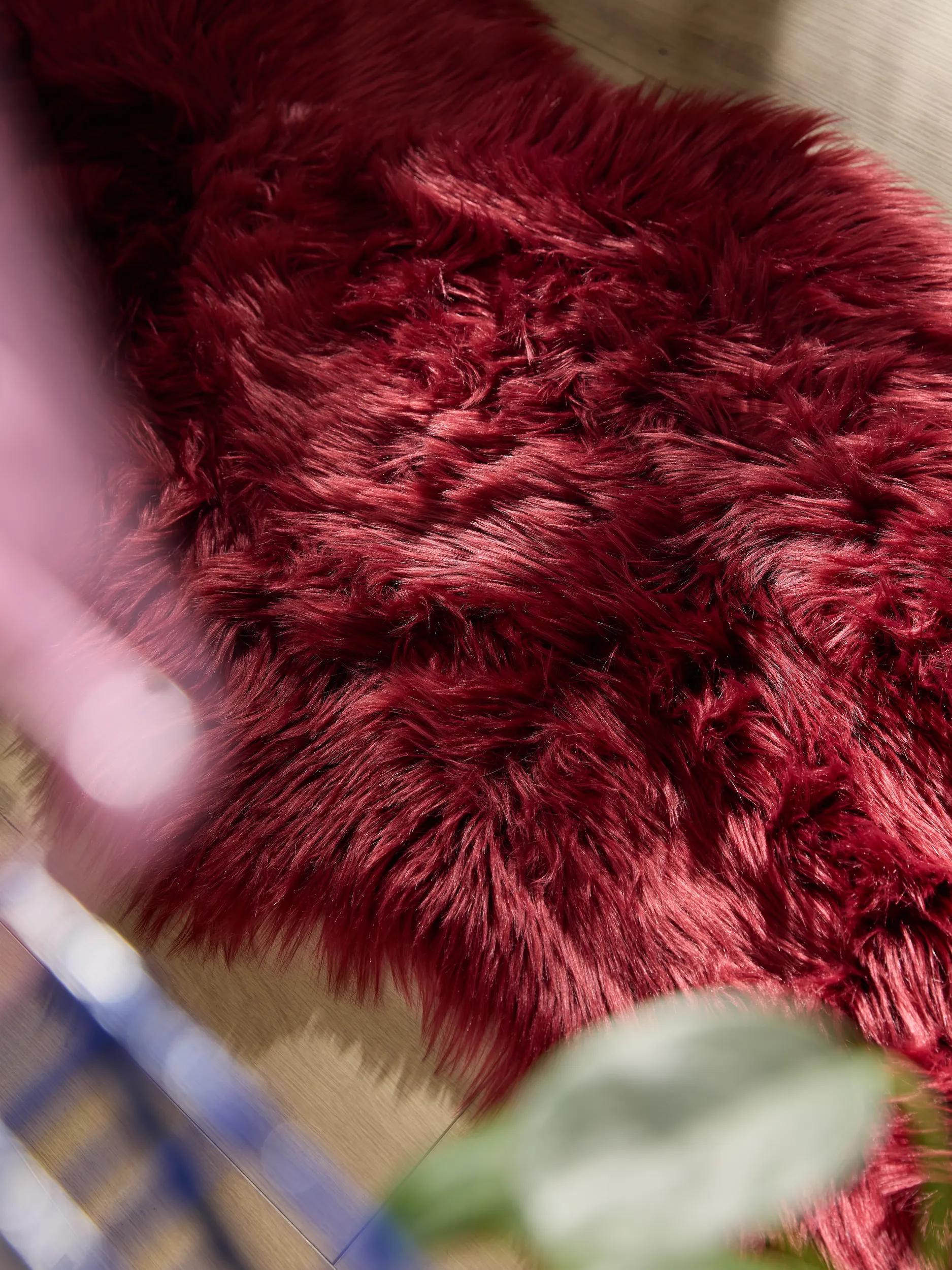 Waschbarer Shaggy-Teppich Nanuk Bordeaux