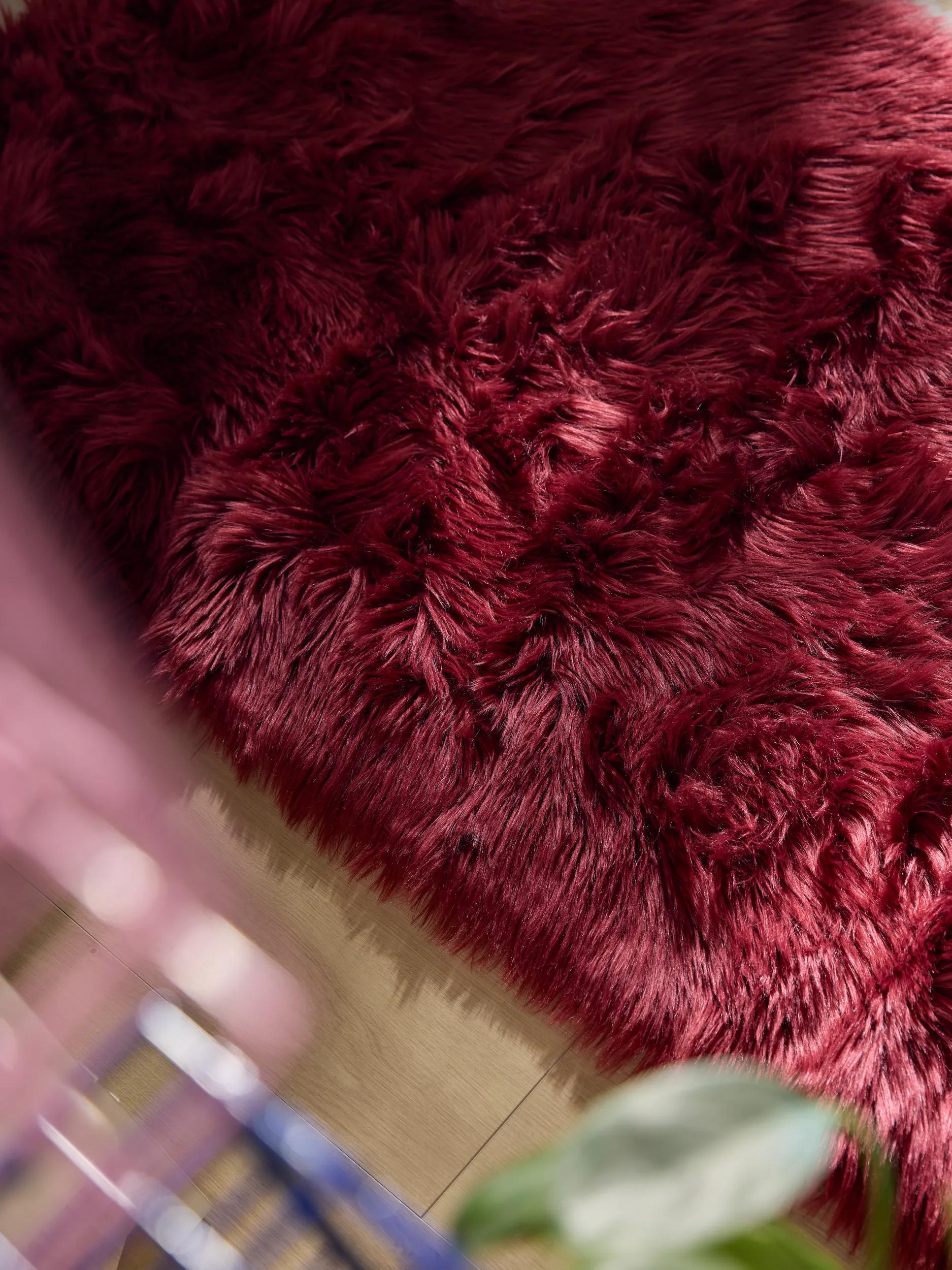 Washable Shaggy Rug Nanuk Bordeaux