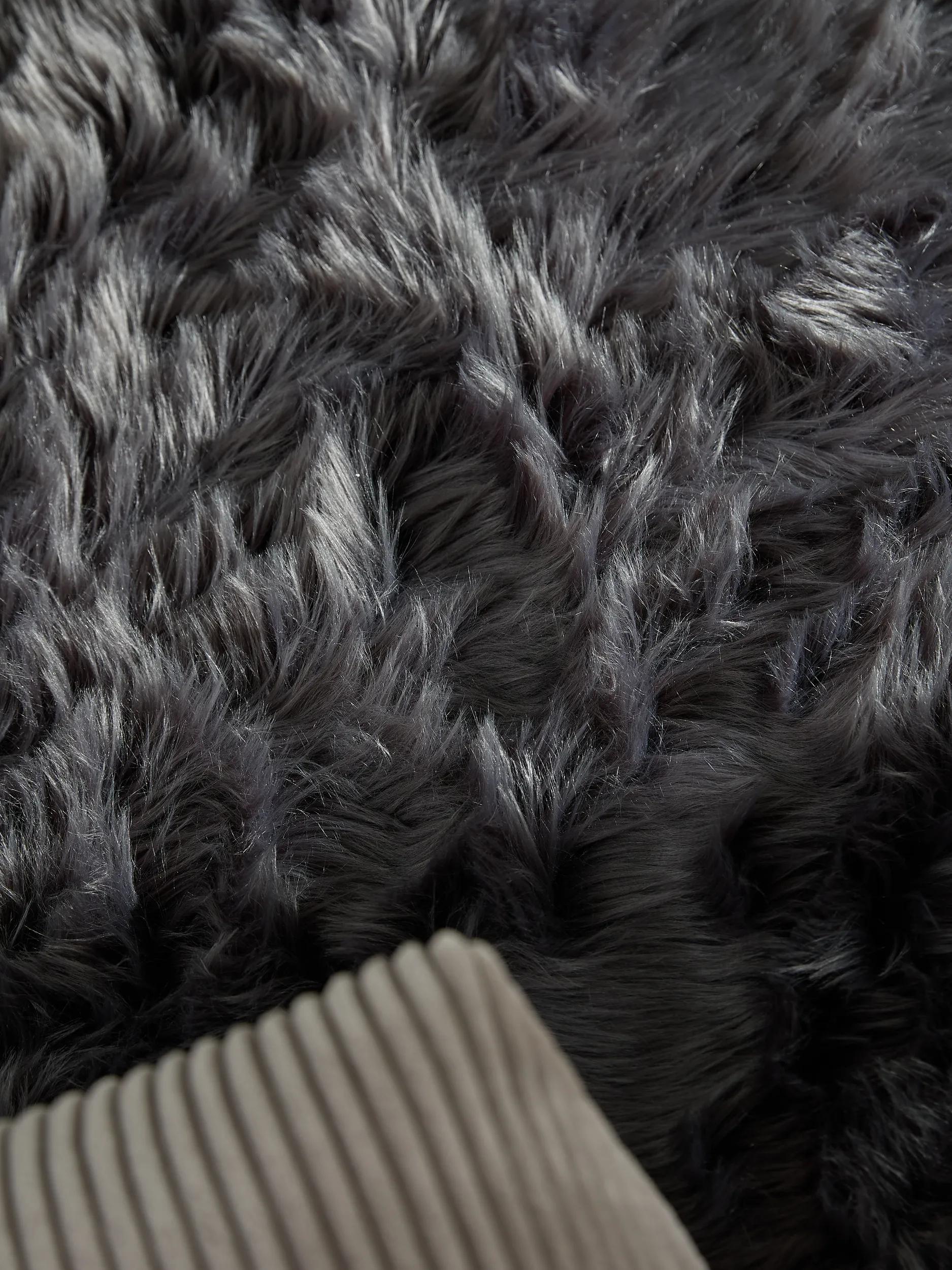 Washable Shaggy Rug Nanuk Charcoal