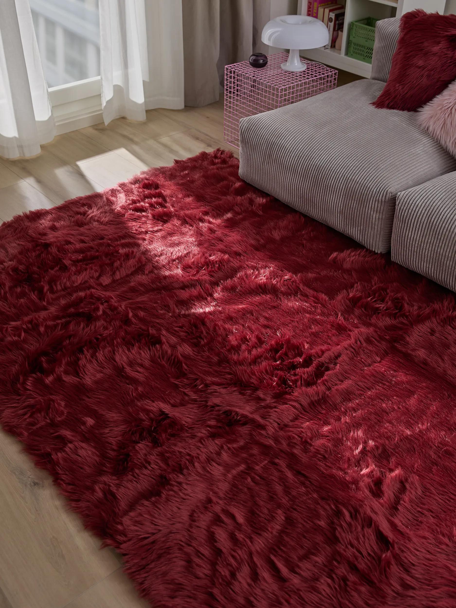 Washable Shaggy Rug Nanuk Bordeaux